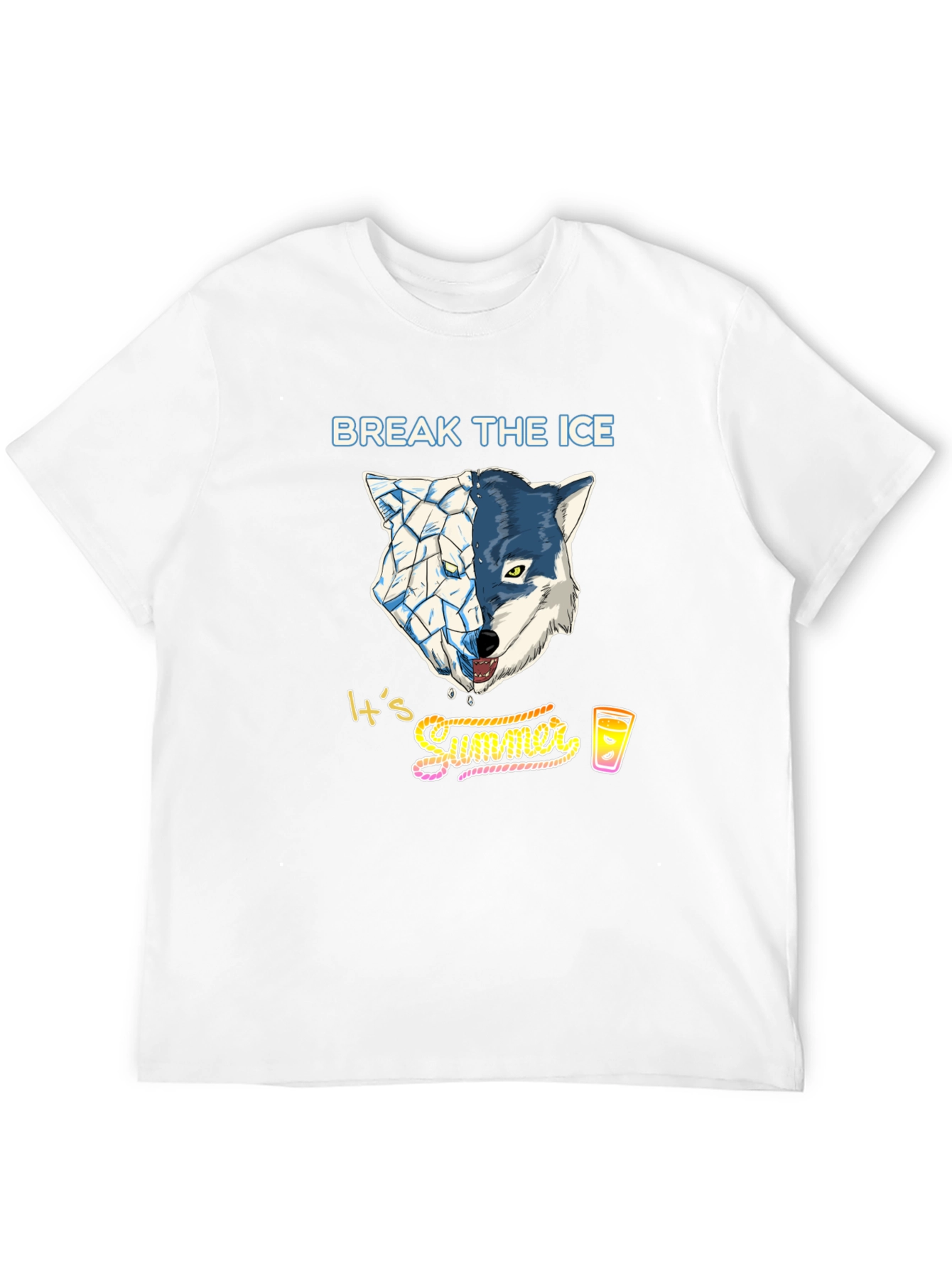 Break the Ice Summer Wolf Graphic T-Shirt