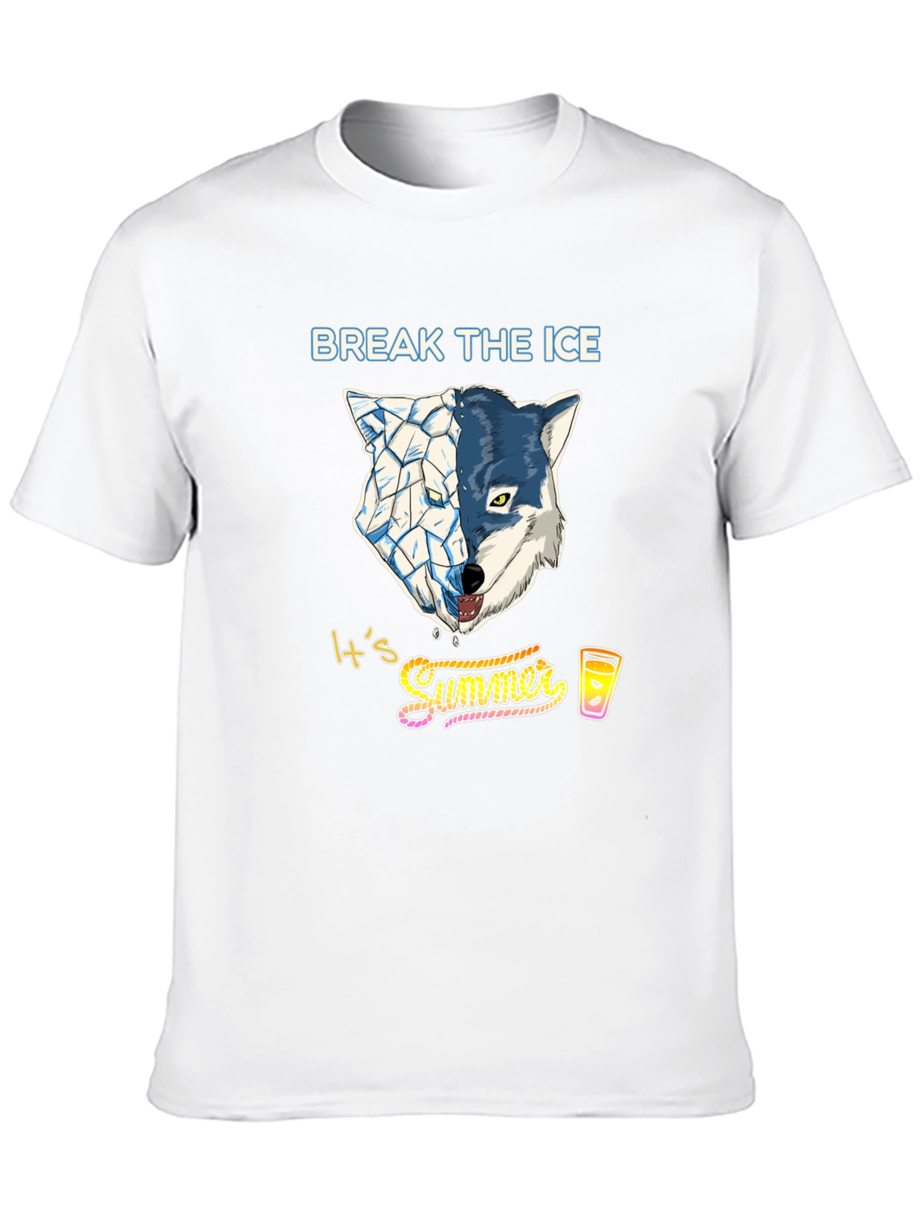 Break the Ice Summer Wolf Graphic T-Shirt