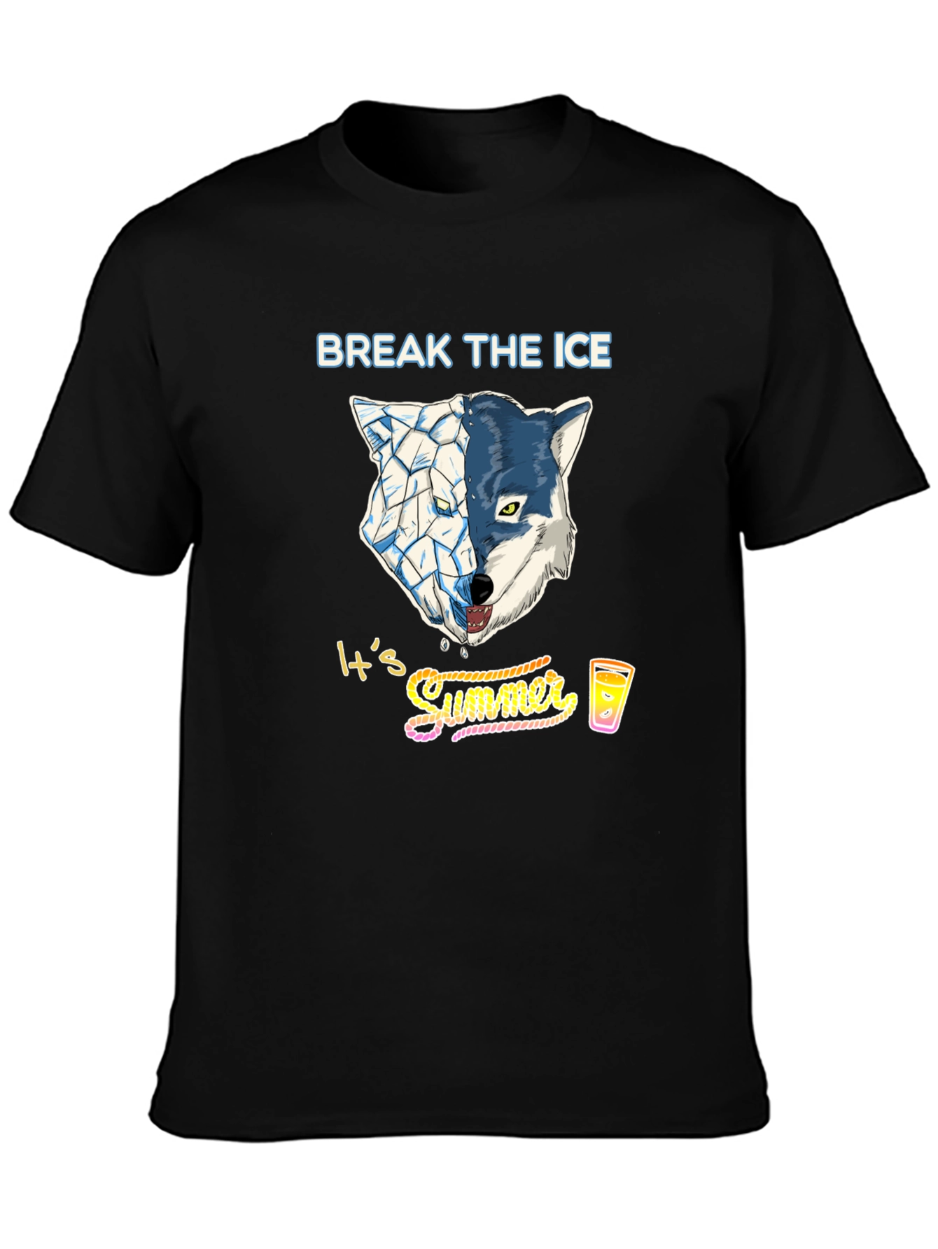 Break the Ice Summer Wolf Graphic T-Shirt