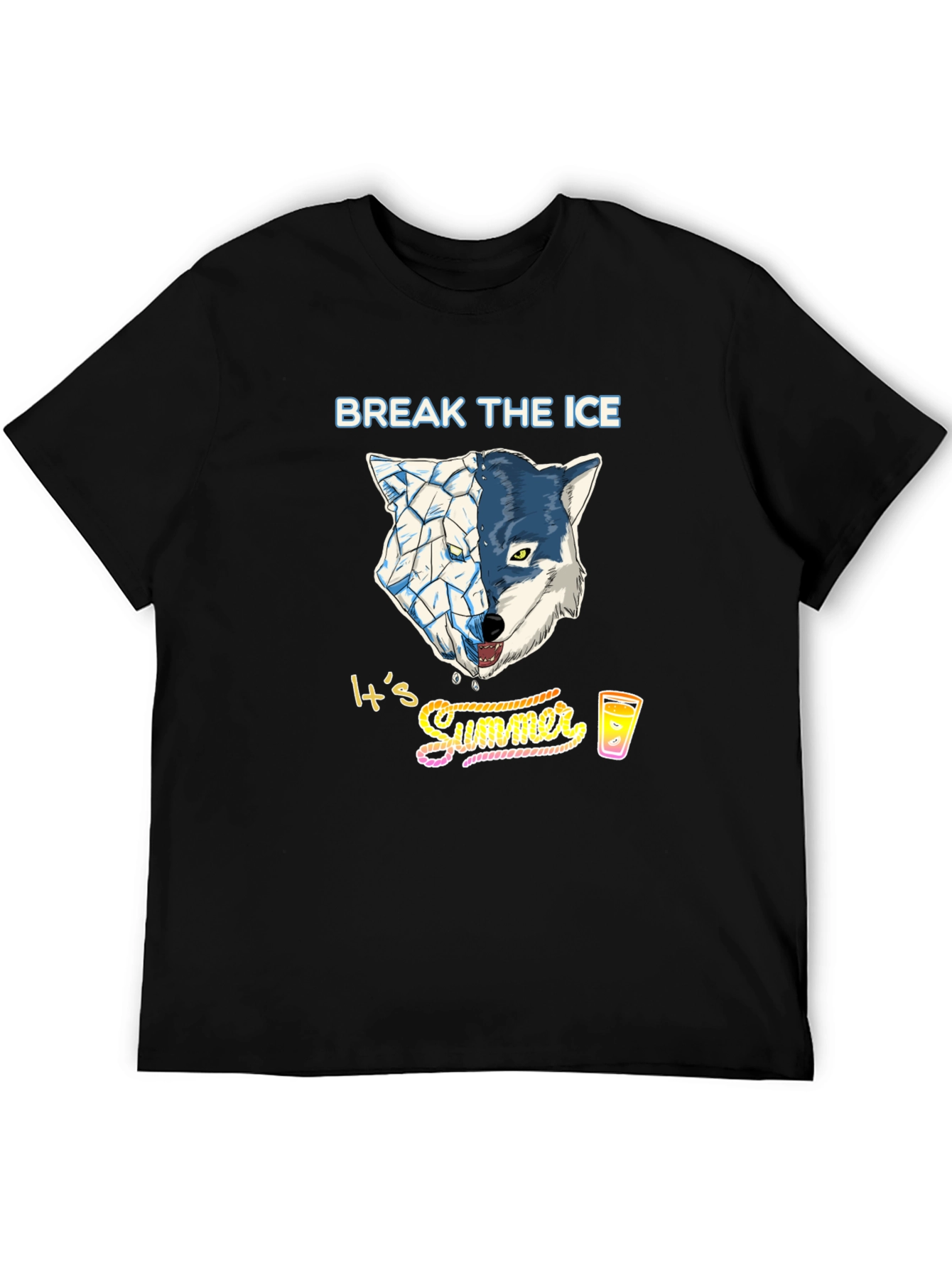 Break the Ice Summer Wolf Graphic T-Shirt