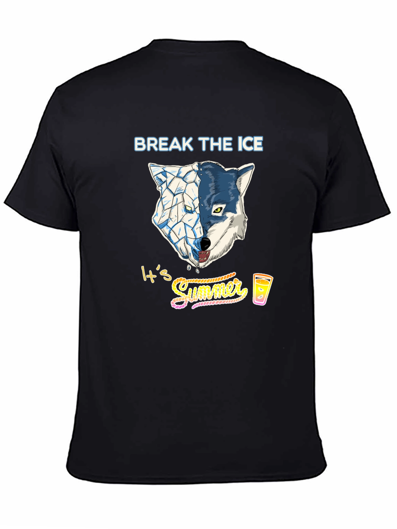 Break the Ice Summer Wolf Graphic T-Shirt