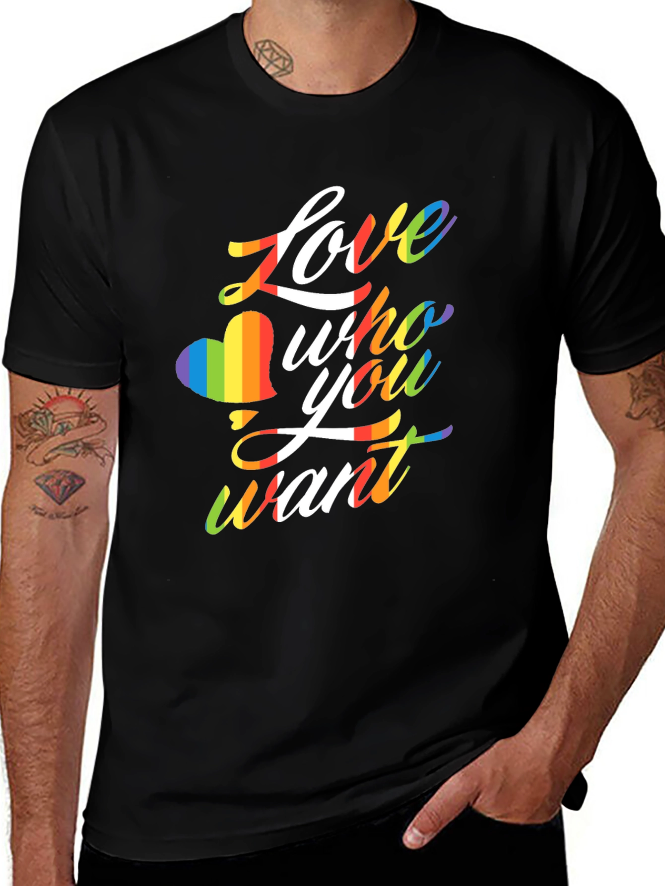 Love Who You Want LGBTQ Rainbow T-Shirt