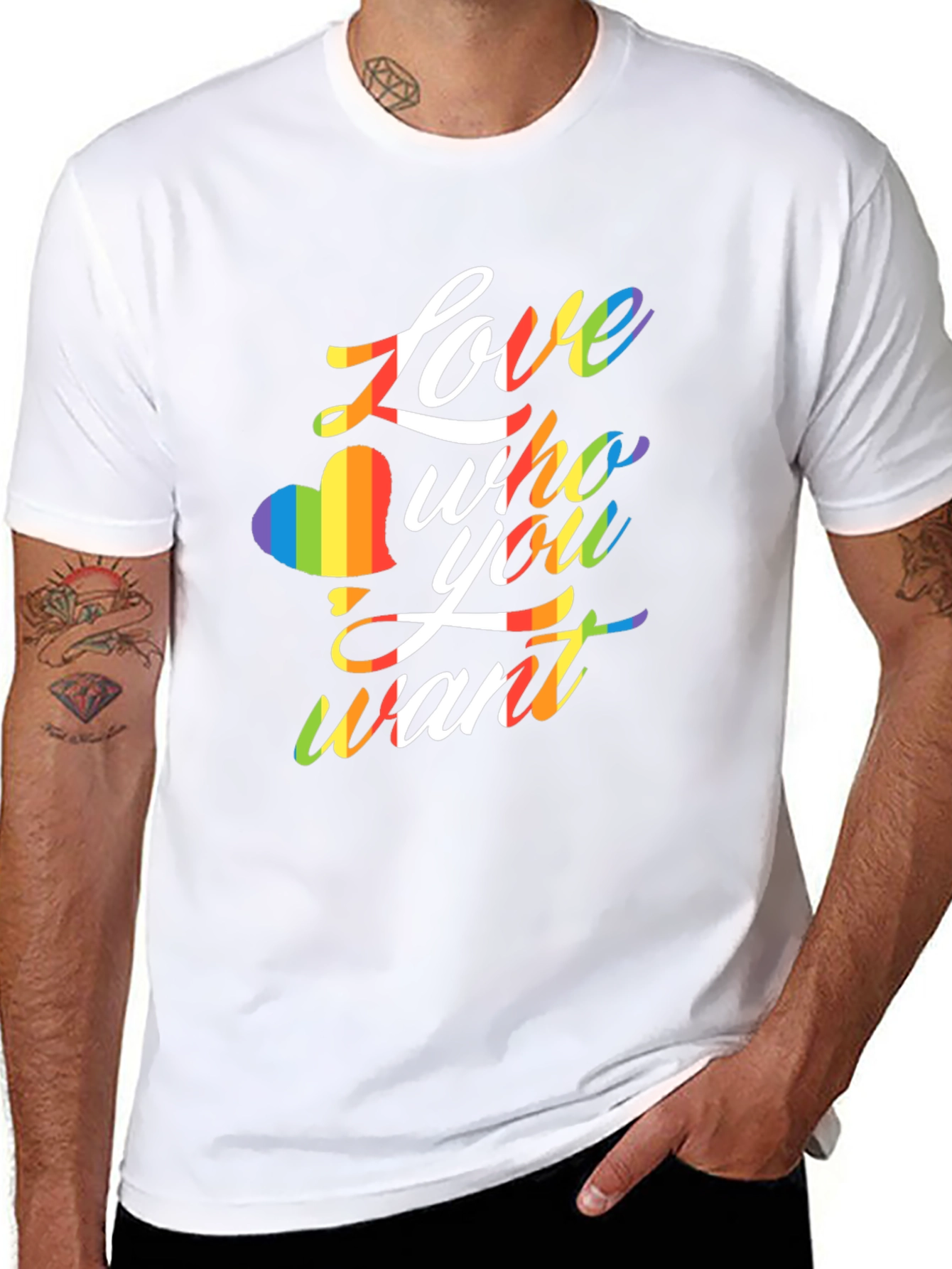 Love Who You Want LGBTQ Rainbow T-Shirt