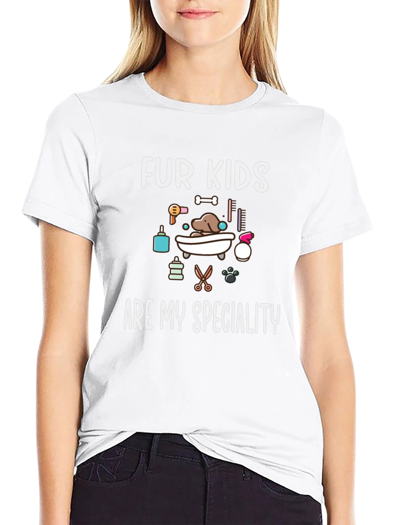 Fur Kids Are My Speciality Black T-Shirt