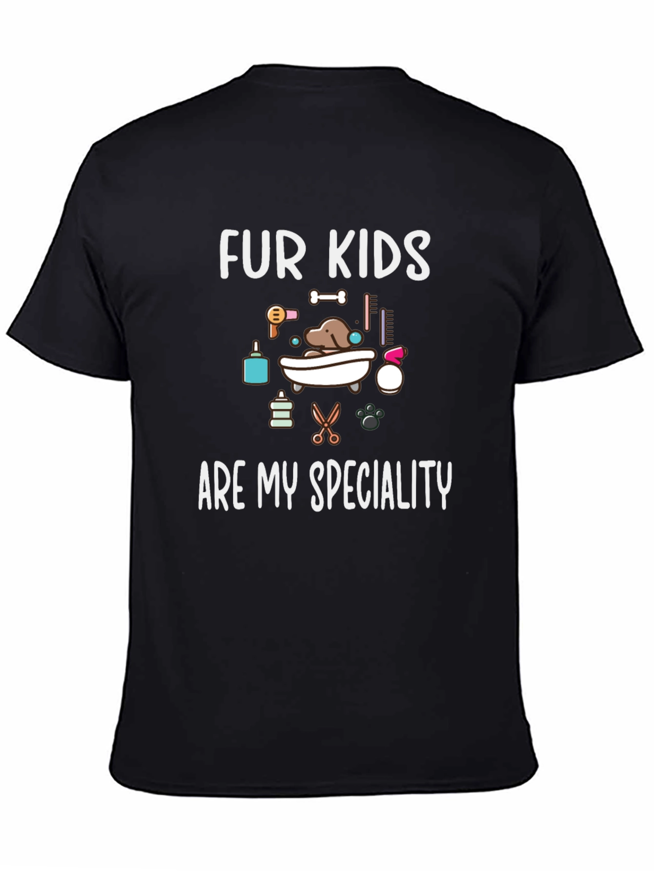 Fur Kids Are My Speciality Black T-Shirt