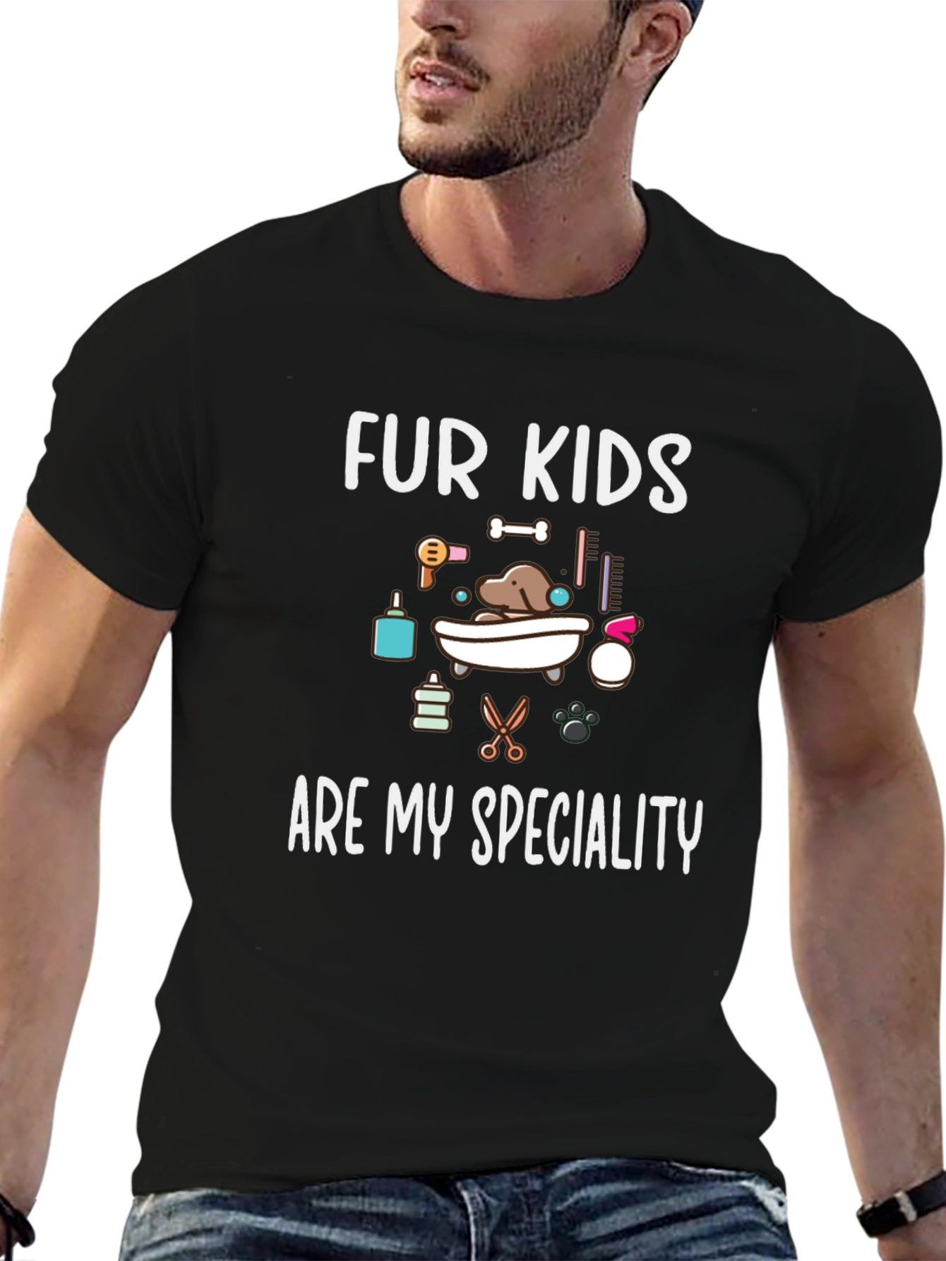 Fur Kids Are My Speciality Black T-Shirt
