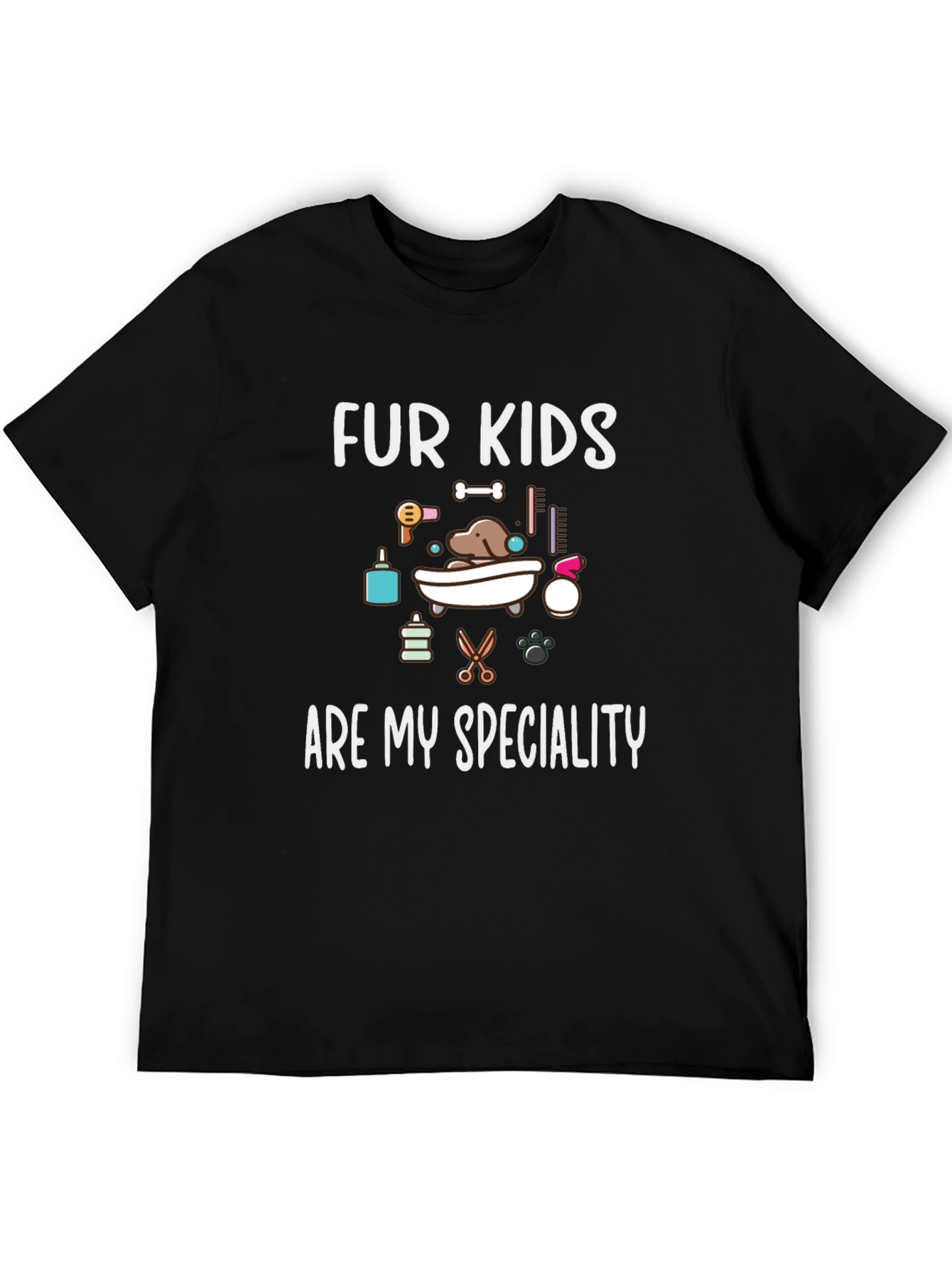 Fur Kids Are My Speciality Black T-Shirt