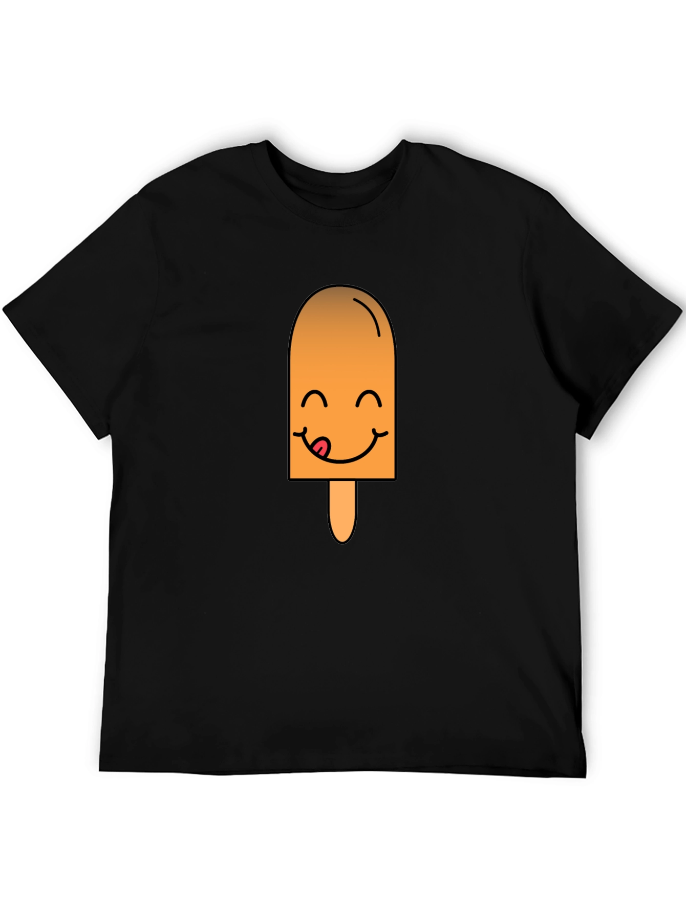 Funny Popsicle Graphic Tee - Black Casual T-Shirt