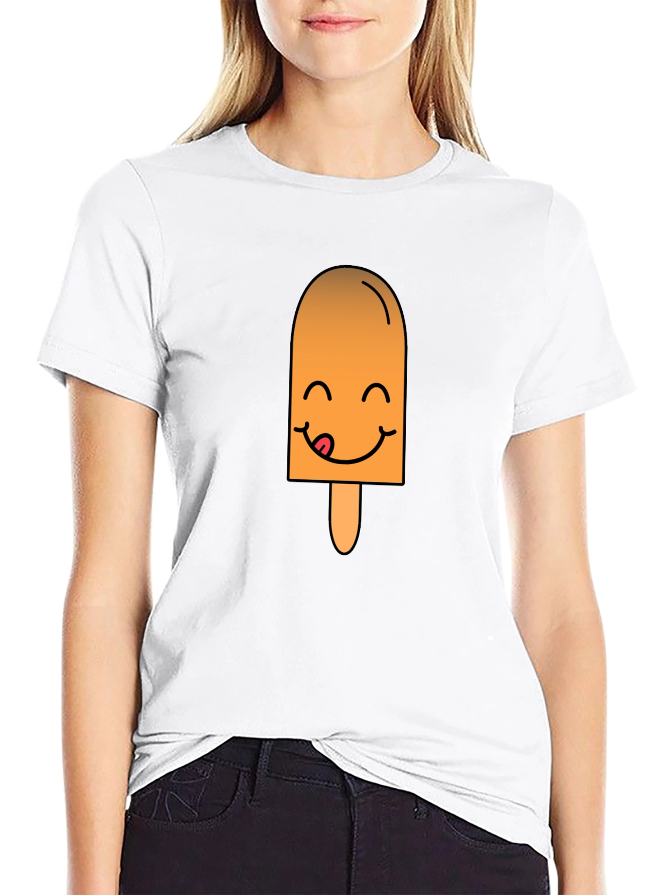 Funny Popsicle Graphic Tee - Black Casual T-Shirt