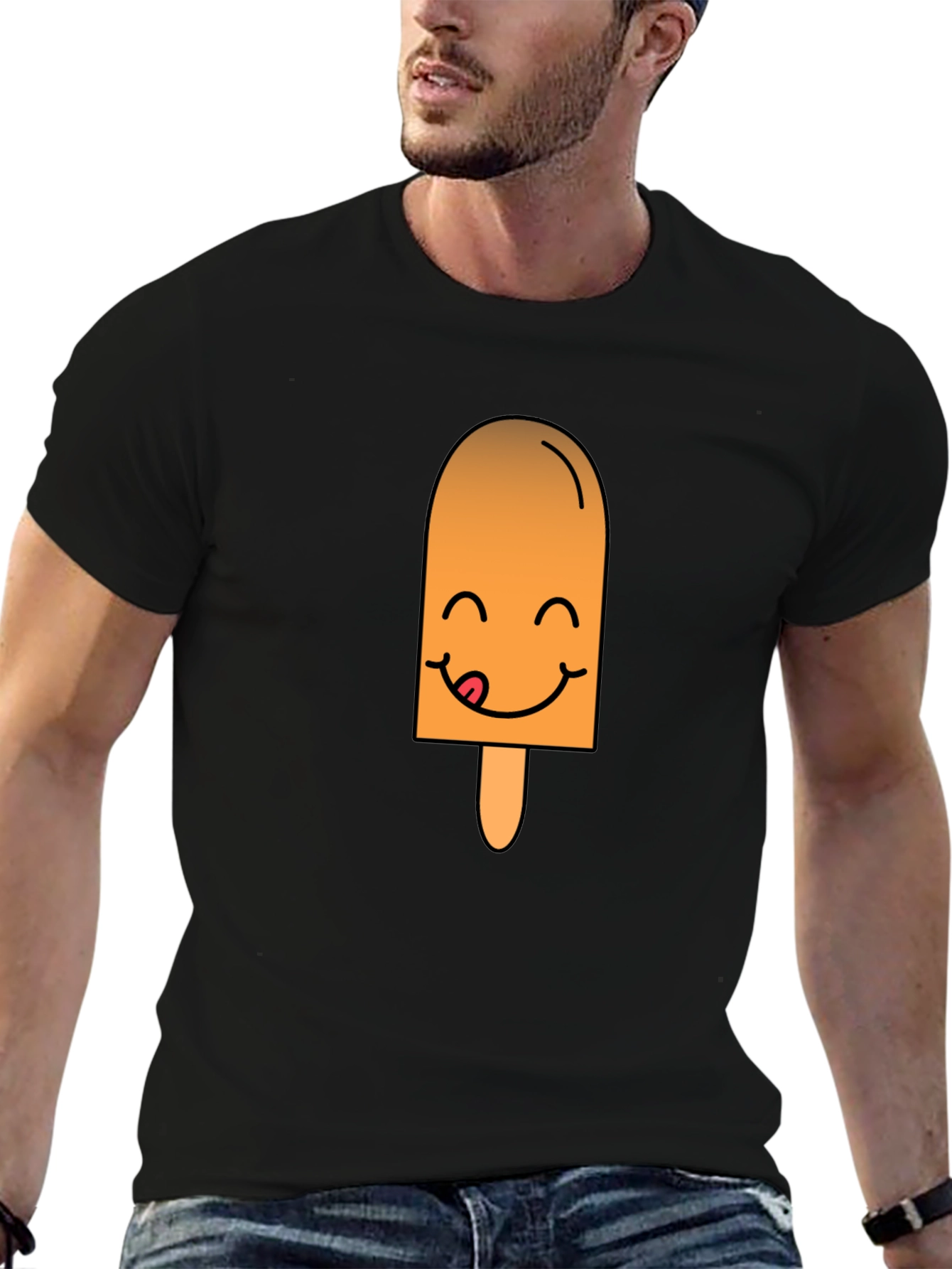 Funny Popsicle Graphic Tee - Black Casual T-Shirt