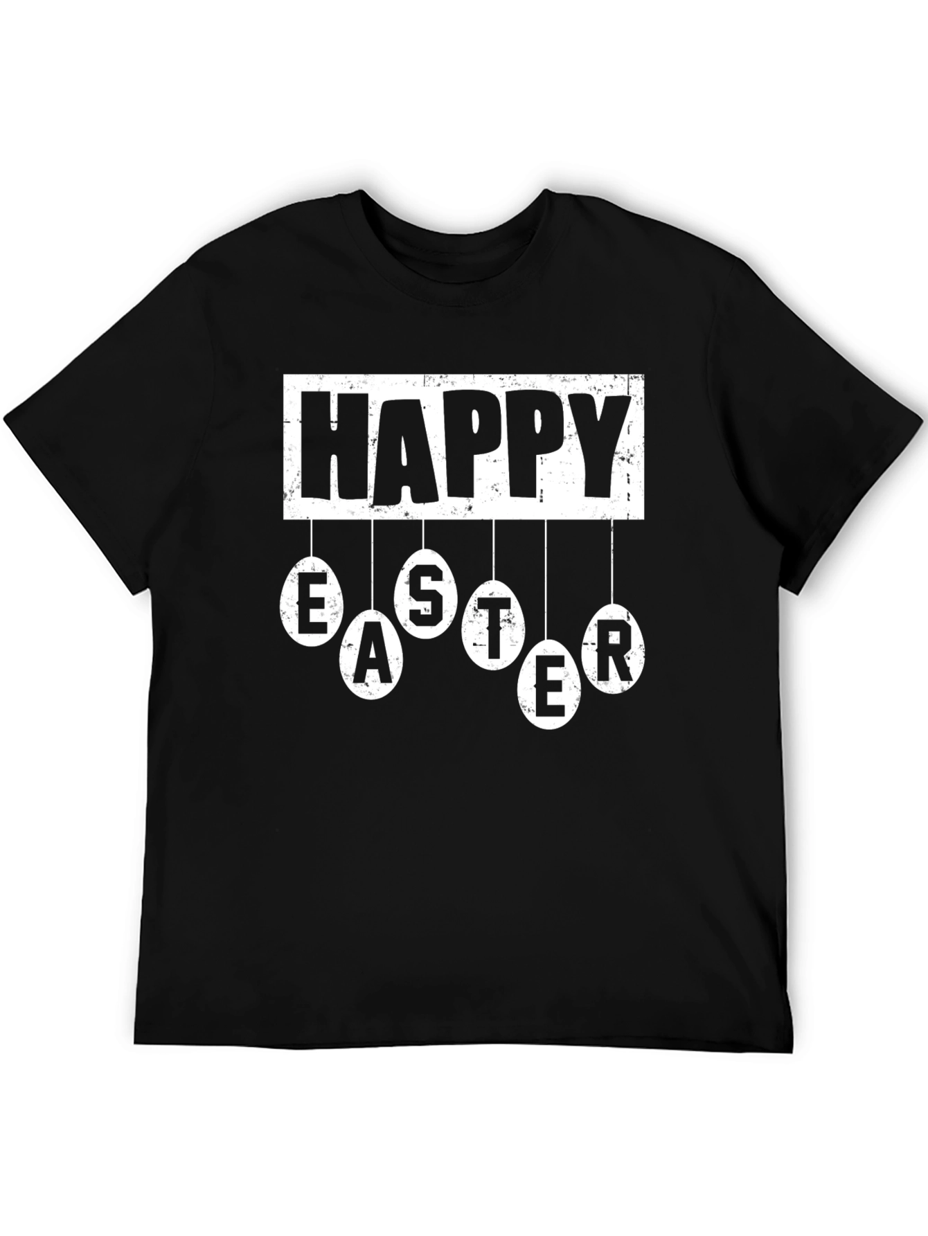 Happy Easter Graphic Tee - Mens Black T-Shirt