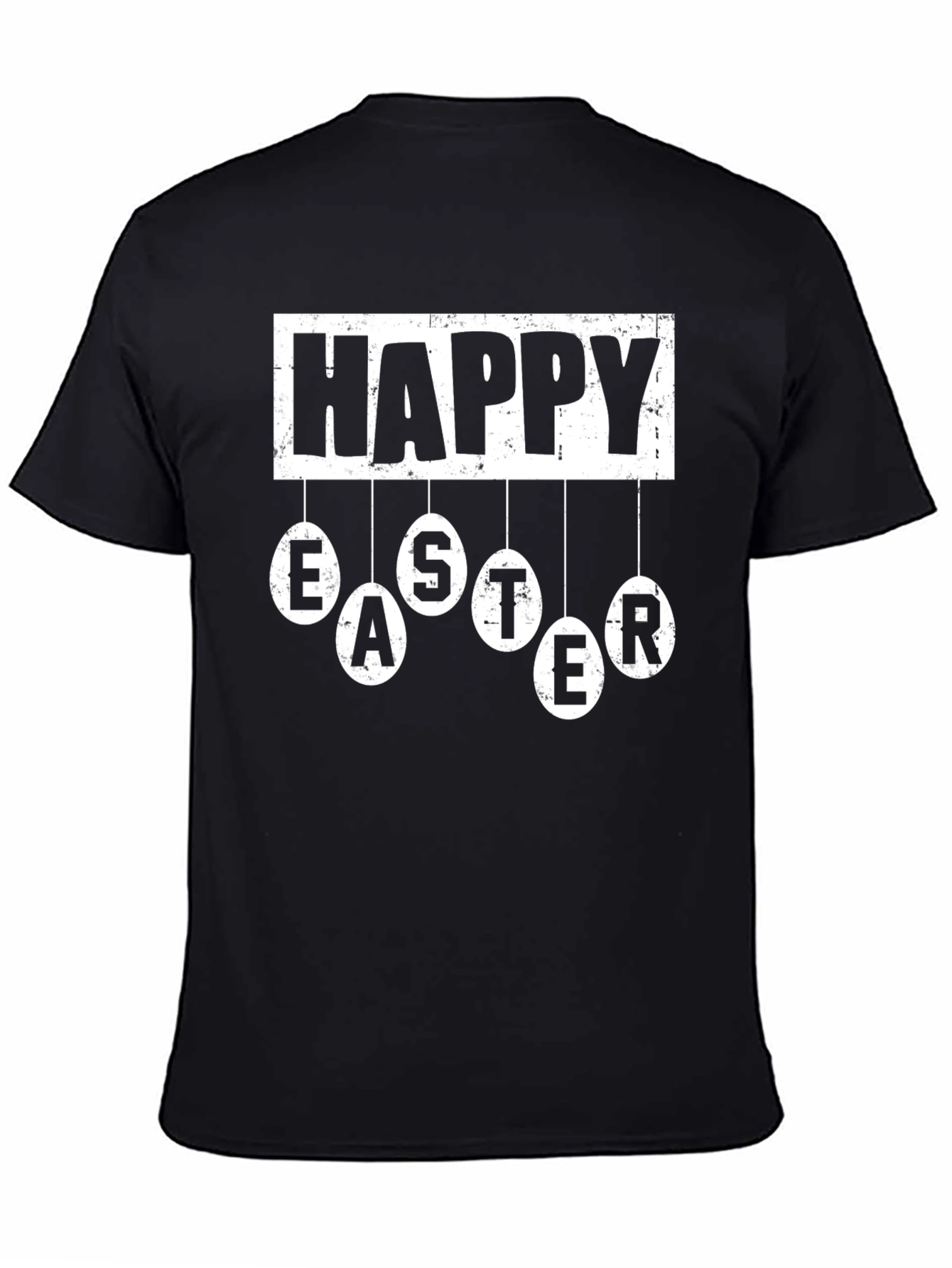 Happy Easter Graphic Tee - Mens Black T-Shirt