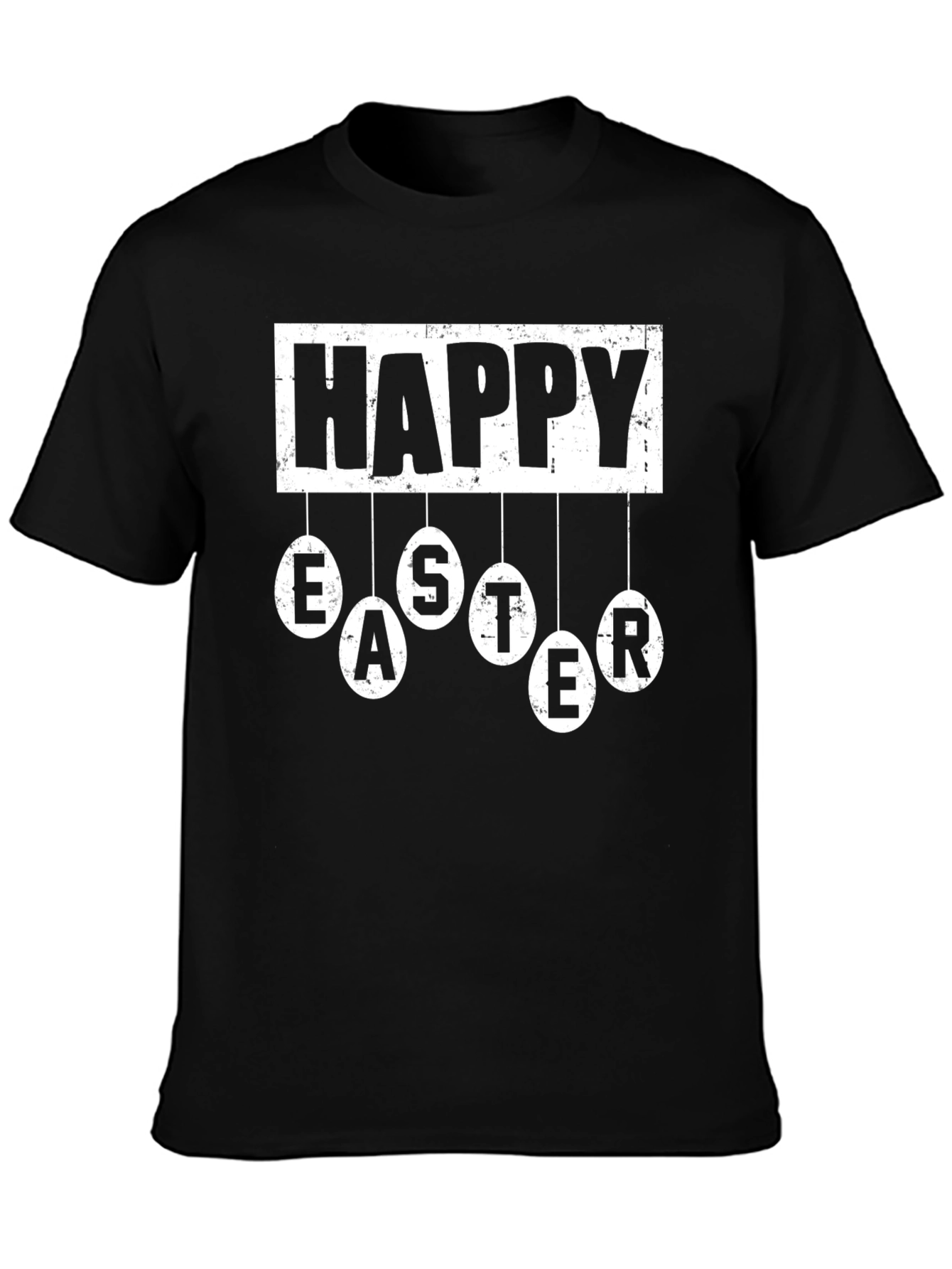 Happy Easter Graphic Tee - Mens Black T-Shirt
