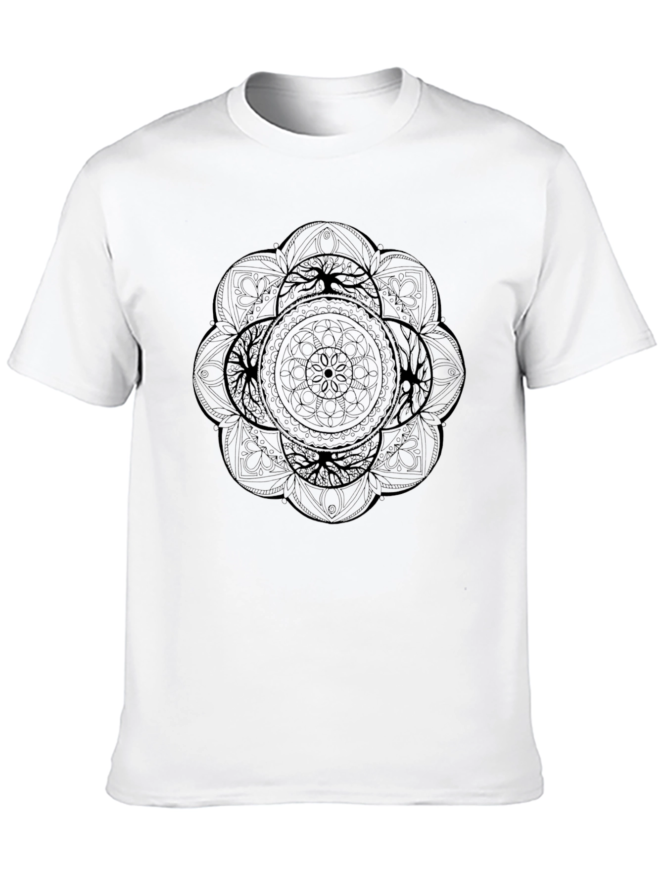 Black Mandala Graphic Tee - Unique Stylish Design