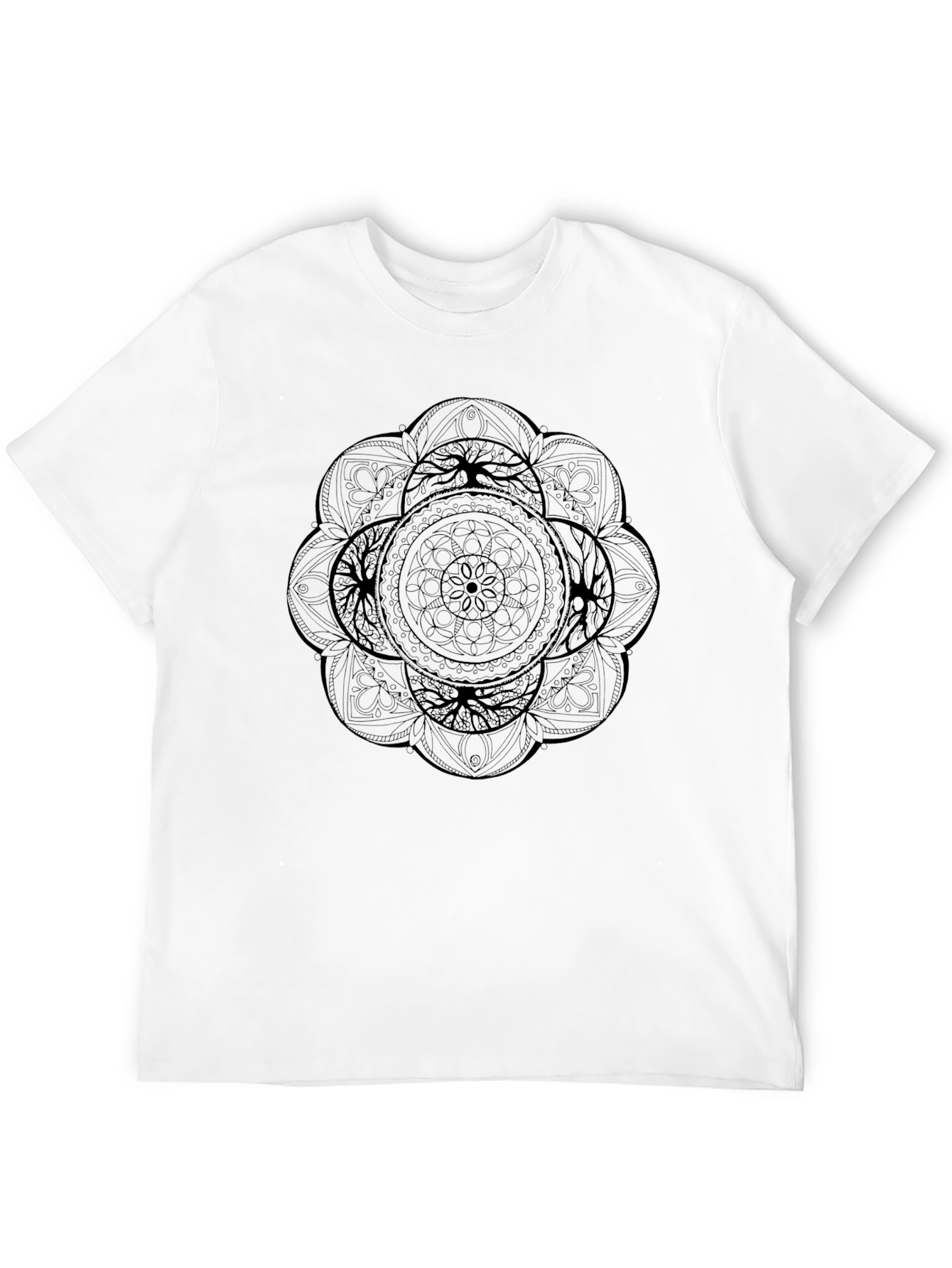 Black Mandala Graphic Tee - Unique Stylish Design