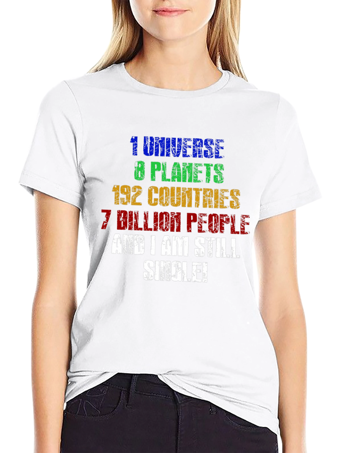 Funny Single Universe Planets Graphic T-Shirt