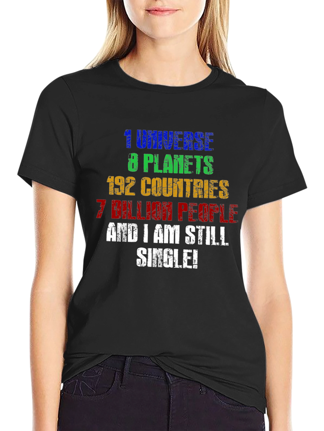 Funny Single Universe Planets Graphic T-Shirt