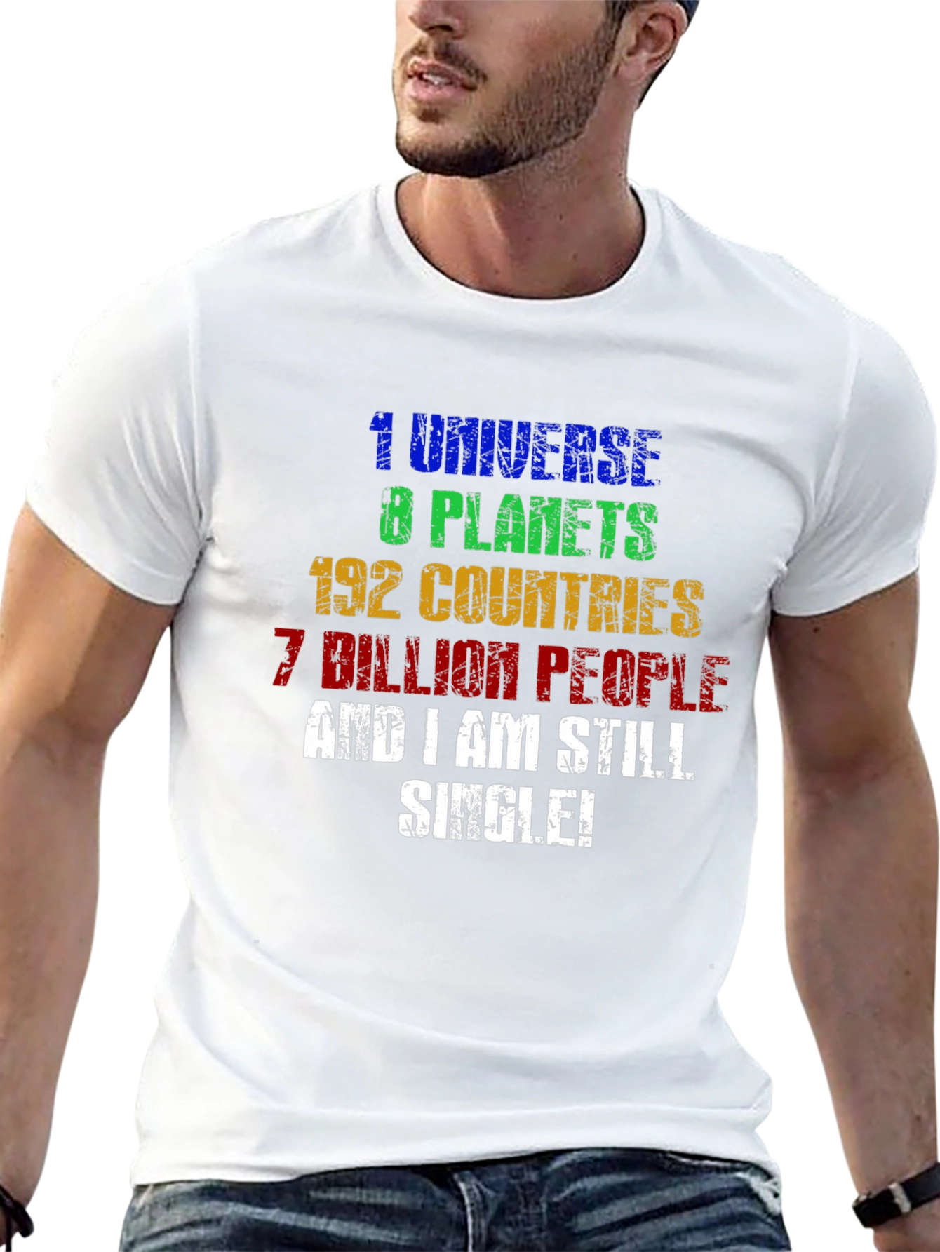 Funny Single Universe Planets Graphic T-Shirt