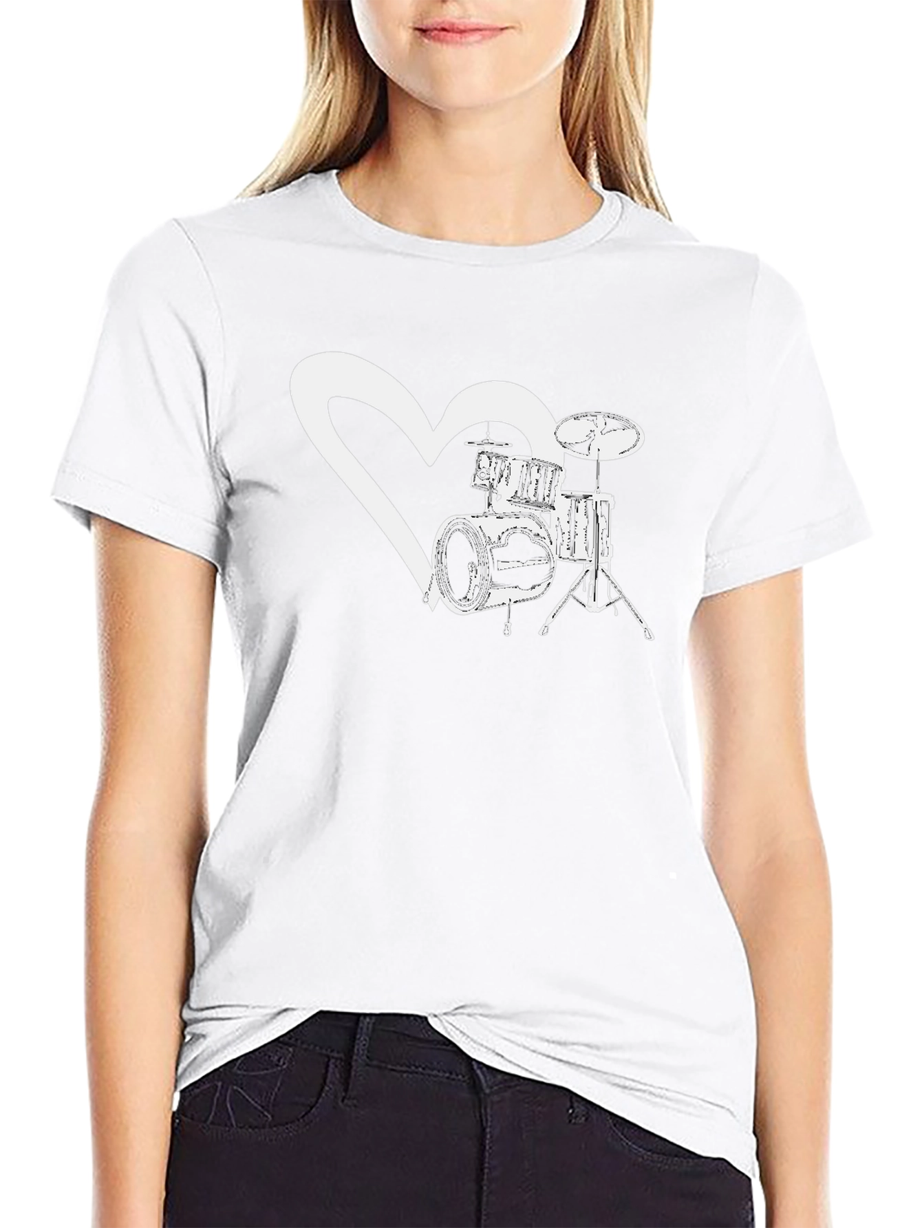 Drum Heart T-Shirt - Music Lover Tee