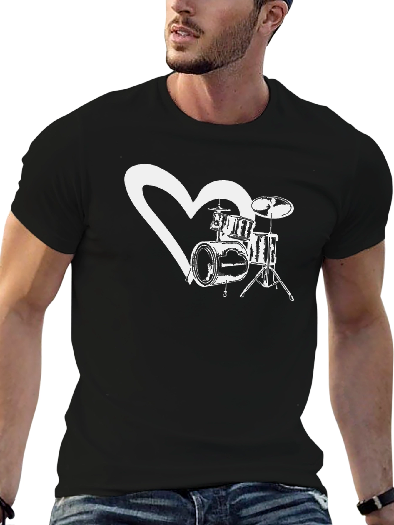 Drum Heart T-Shirt - Music Lover Tee