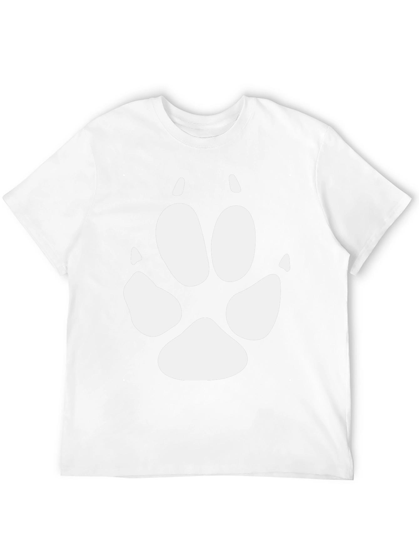 Black T-Shirt with White Paw Print Design