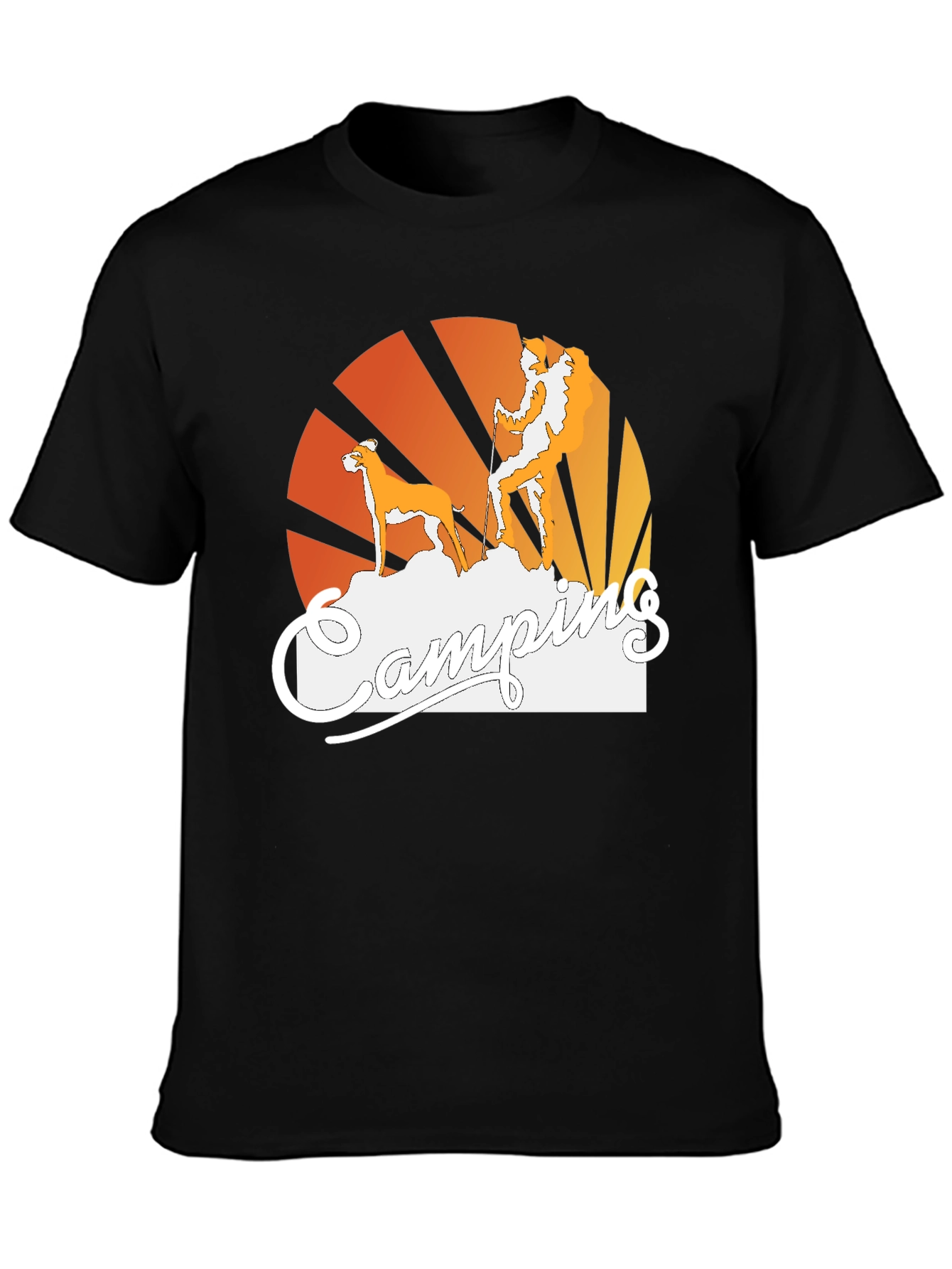 Camping Dog Graphic T-Shirt