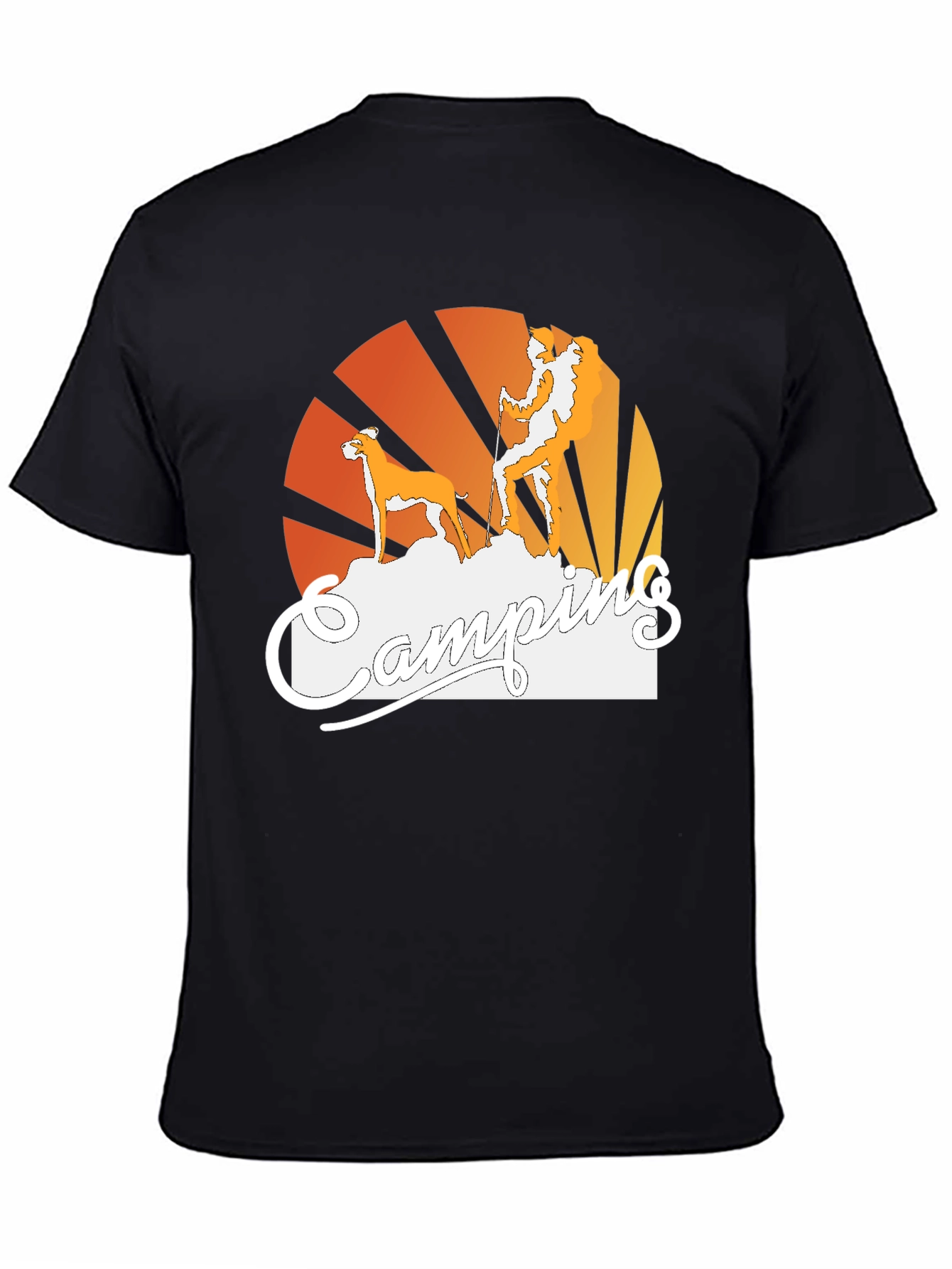 Camping Dog Graphic T-Shirt