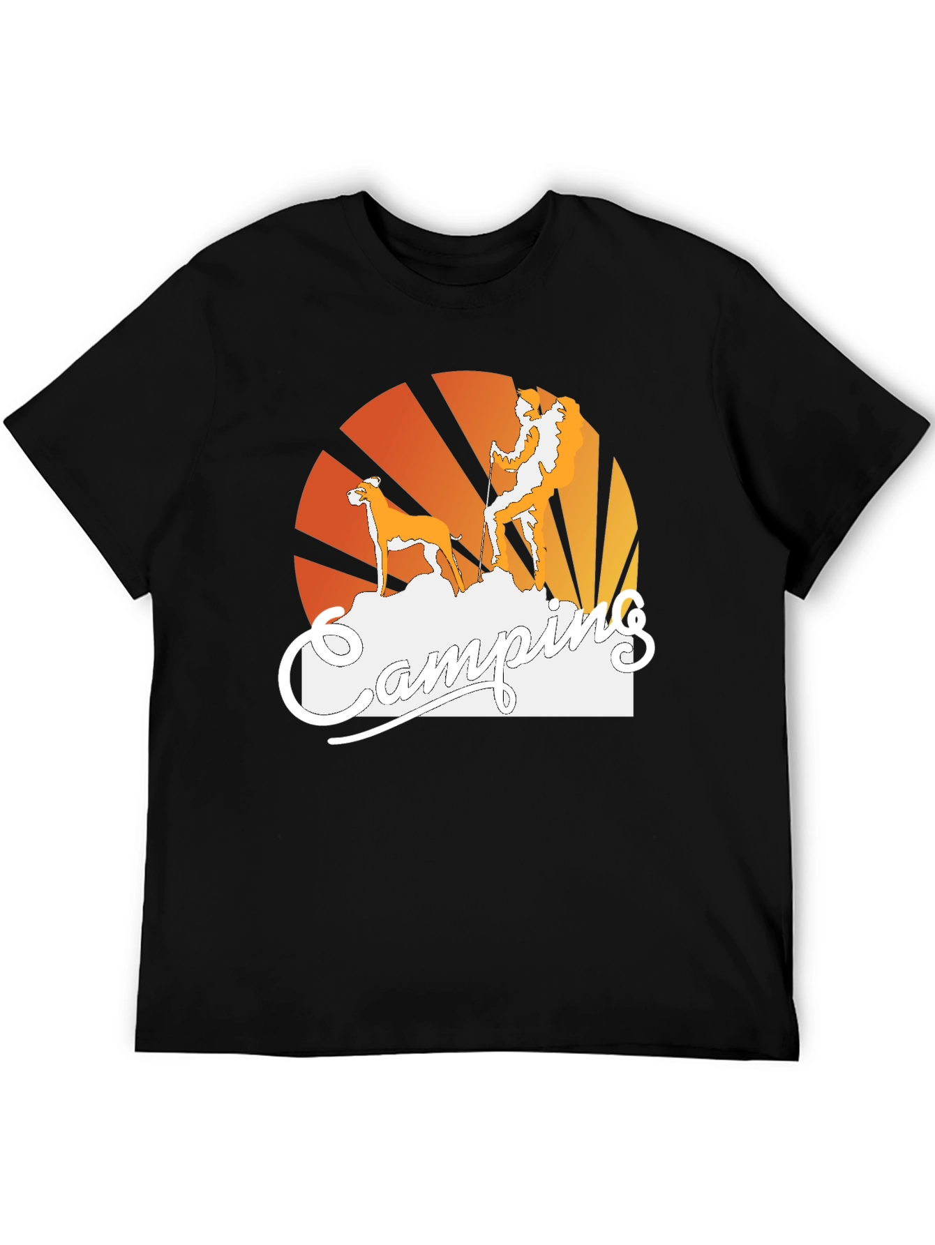 Camping Dog Graphic T-Shirt