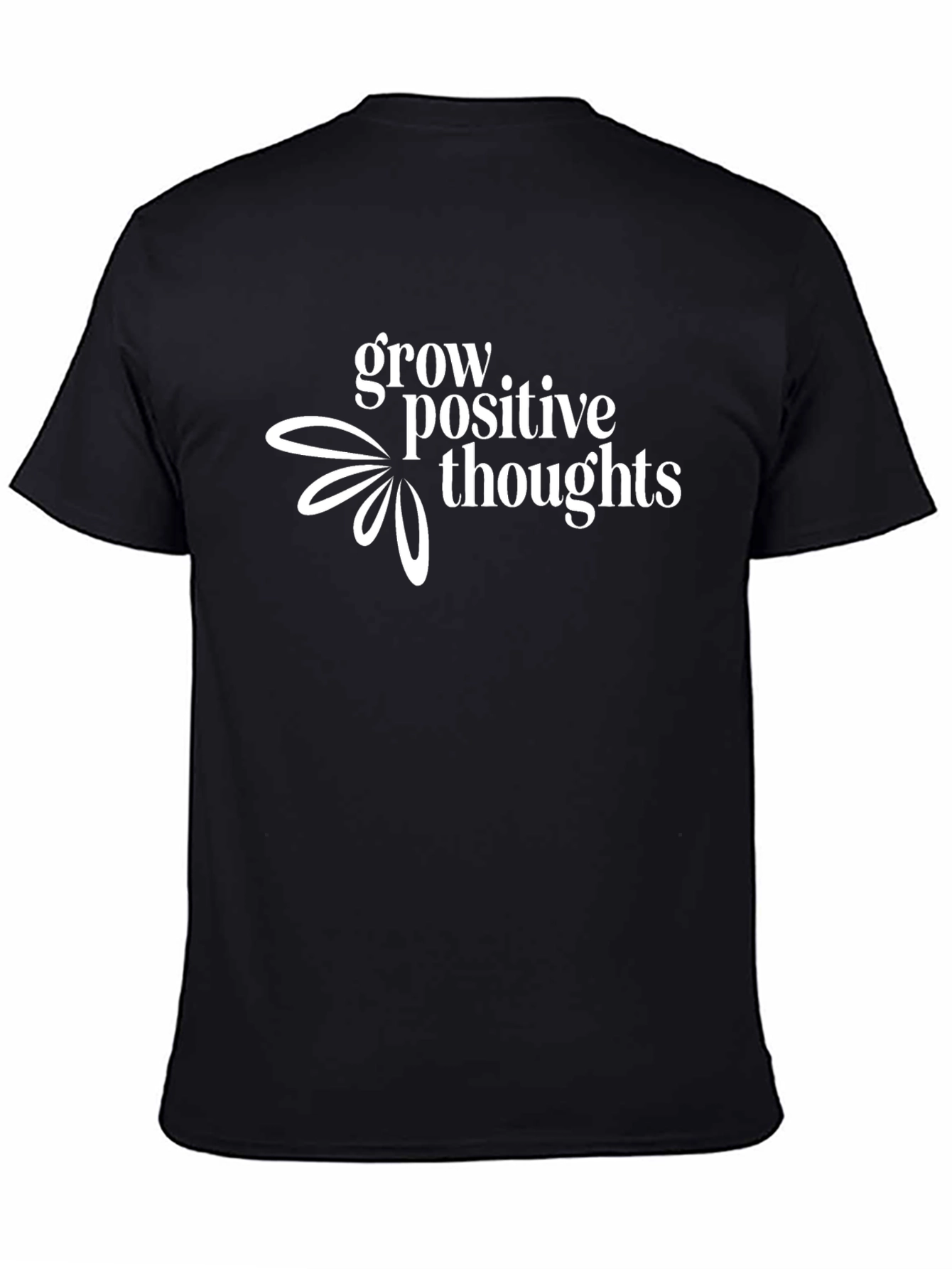 Grow Positive Thoughts Black Graphic Tee