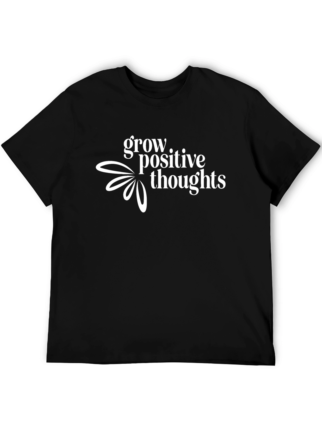 Grow Positive Thoughts Black Graphic Tee