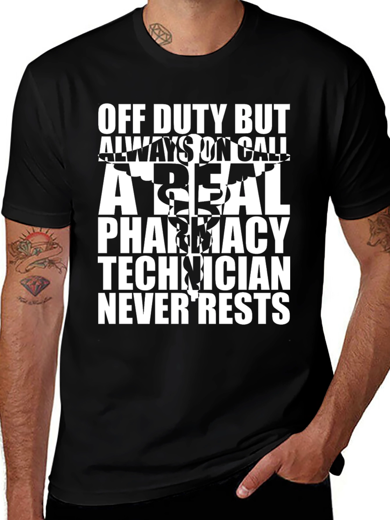 Pharmacy Tech Always On Call Black T-Shirt
