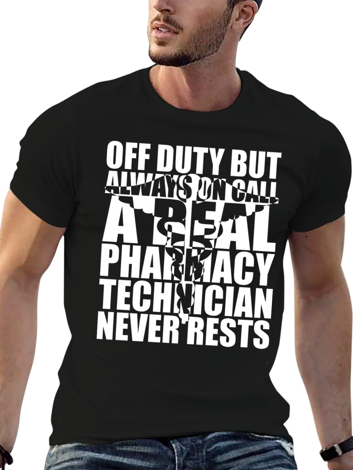Pharmacy Tech Always On Call Black T-Shirt