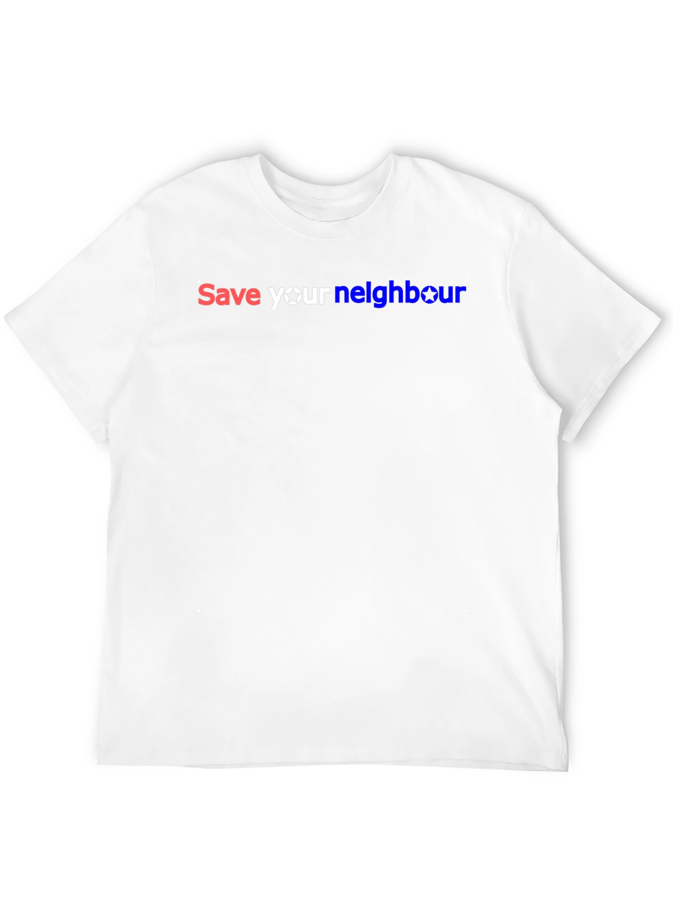 Save Your Neighbour Black Graphic T-Shirt
