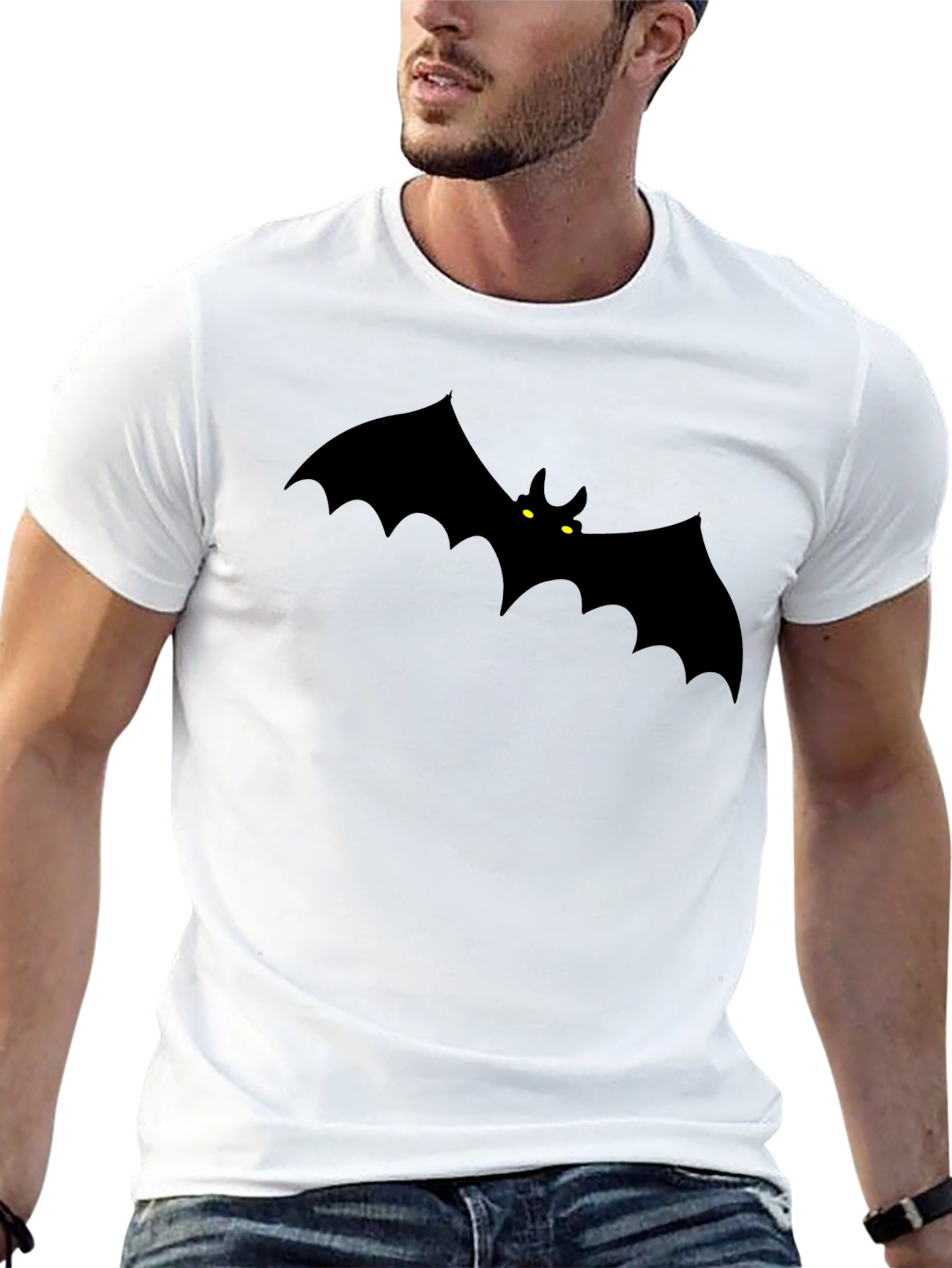 Bat Graphic Black T-Shirt - Halloween Style