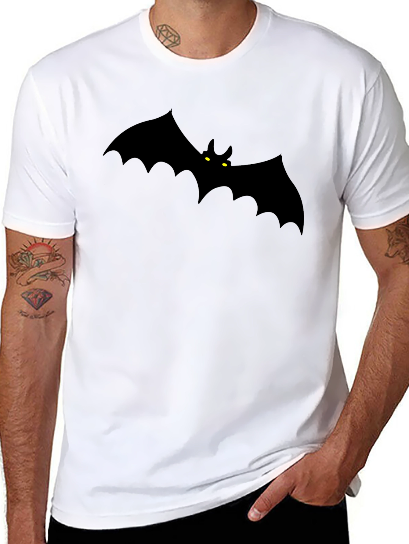 Bat Graphic Black T-Shirt - Halloween Style