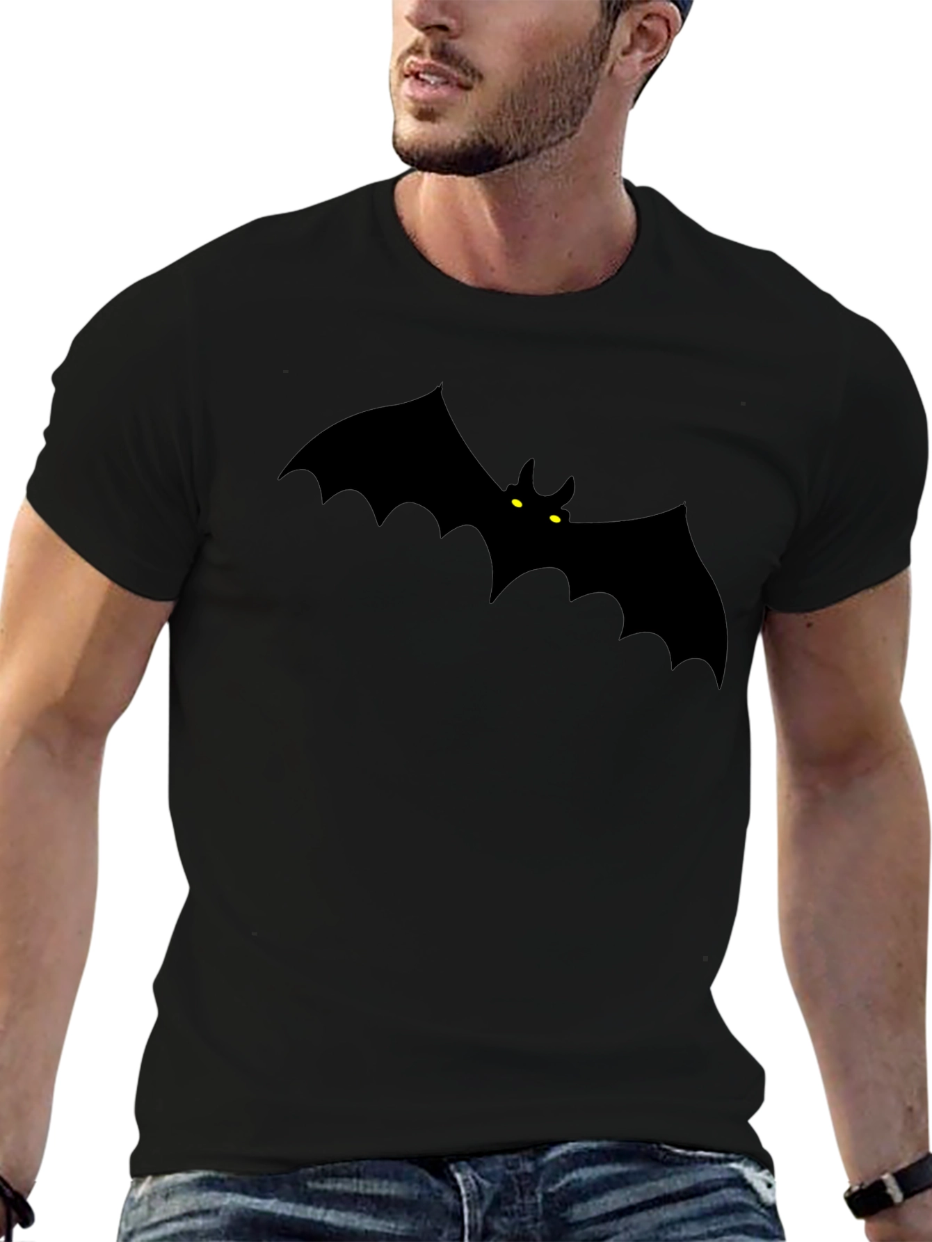 Bat Graphic Black T-Shirt - Halloween Style