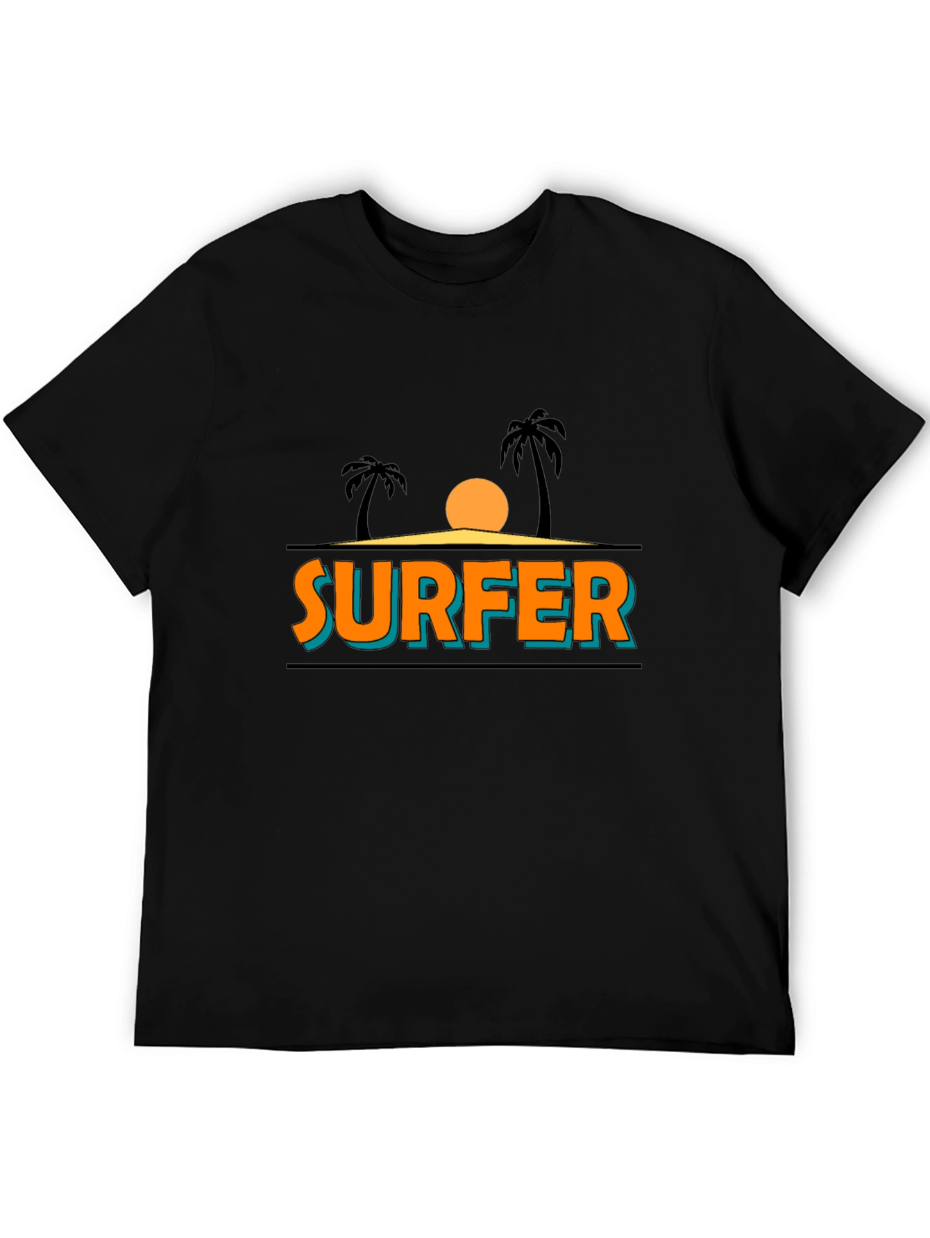 Surfer Graphic T-Shirt - Tropical Beach Vibes