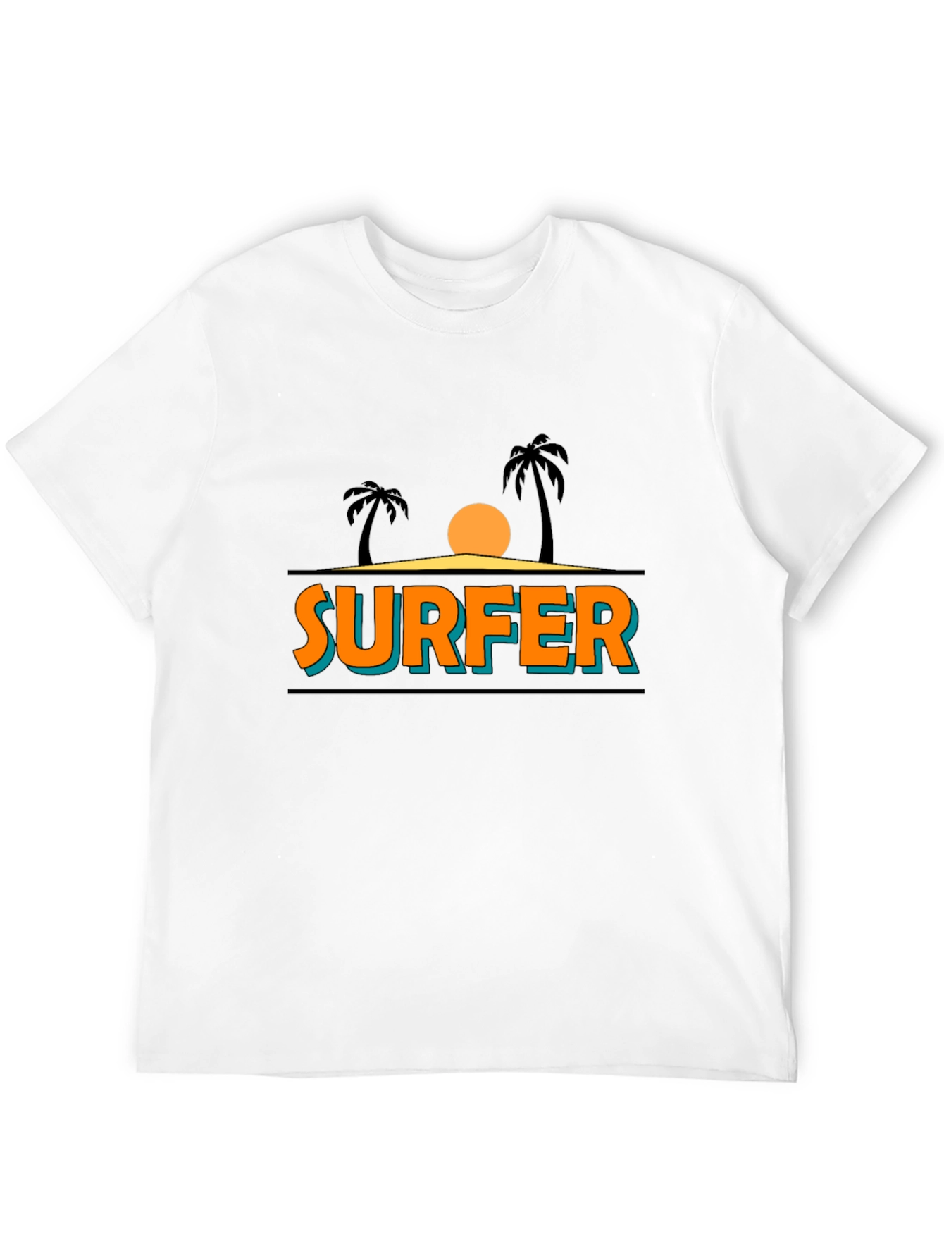 Surfer Graphic T-Shirt - Tropical Beach Vibes