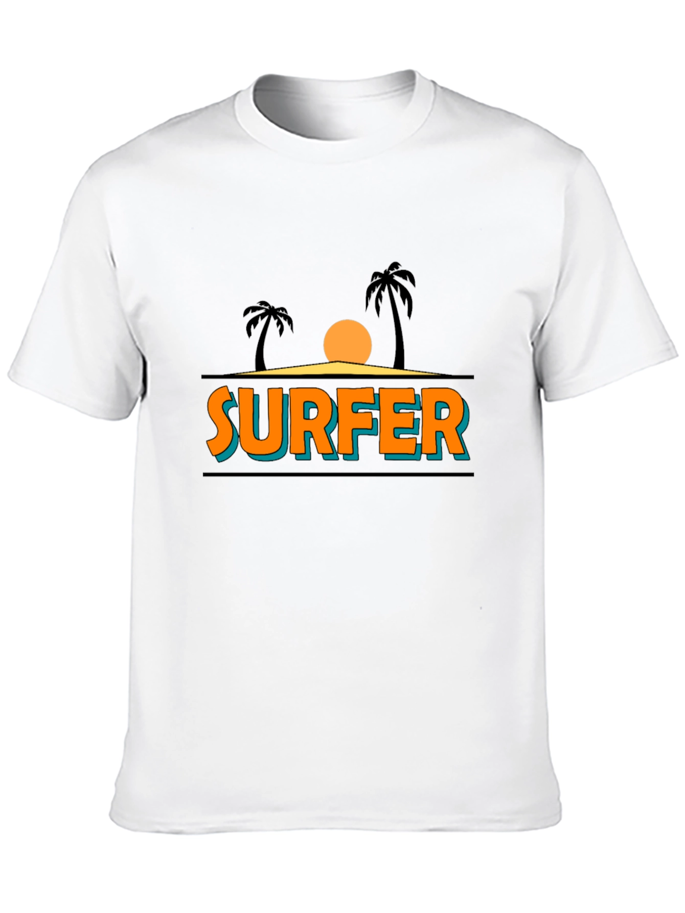 Surfer Graphic T-Shirt - Tropical Beach Vibes
