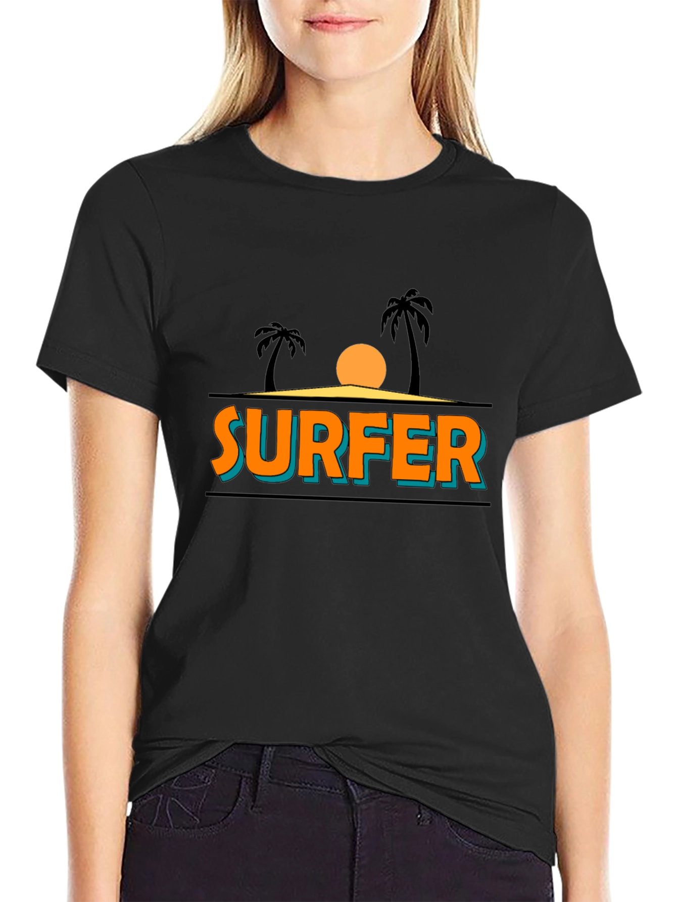 Surfer Graphic T-Shirt - Tropical Beach Vibes