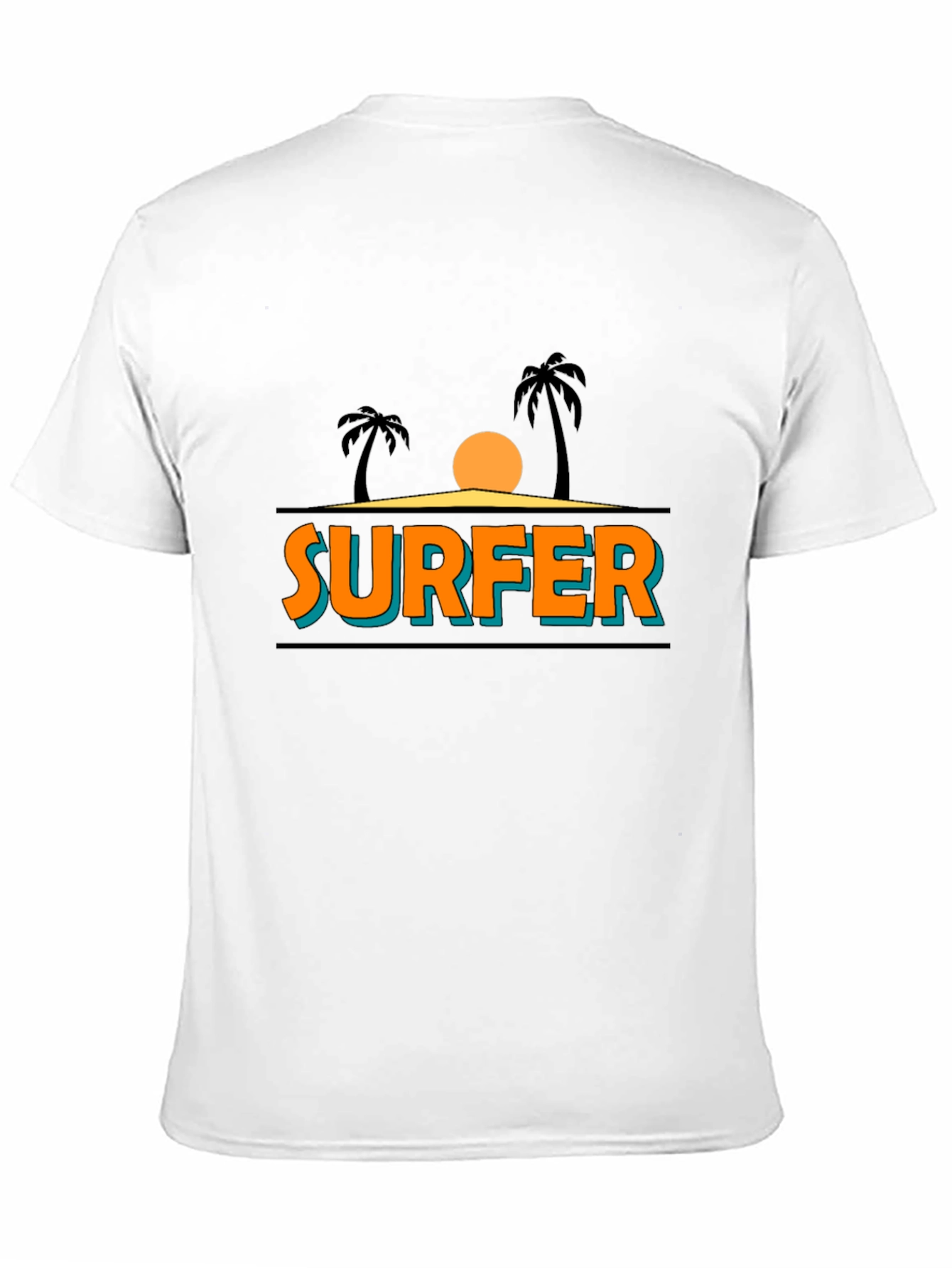 Surfer Graphic T-Shirt - Tropical Beach Vibes