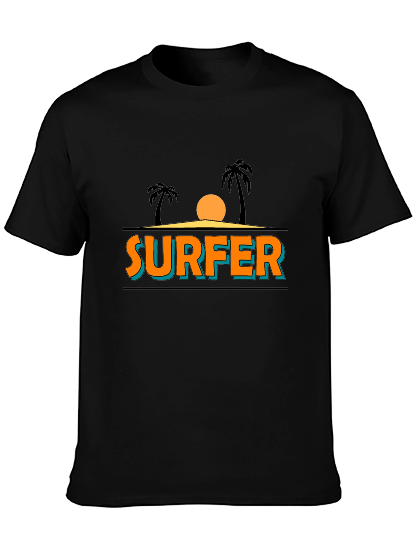 Surfer Graphic T-Shirt - Tropical Beach Vibes