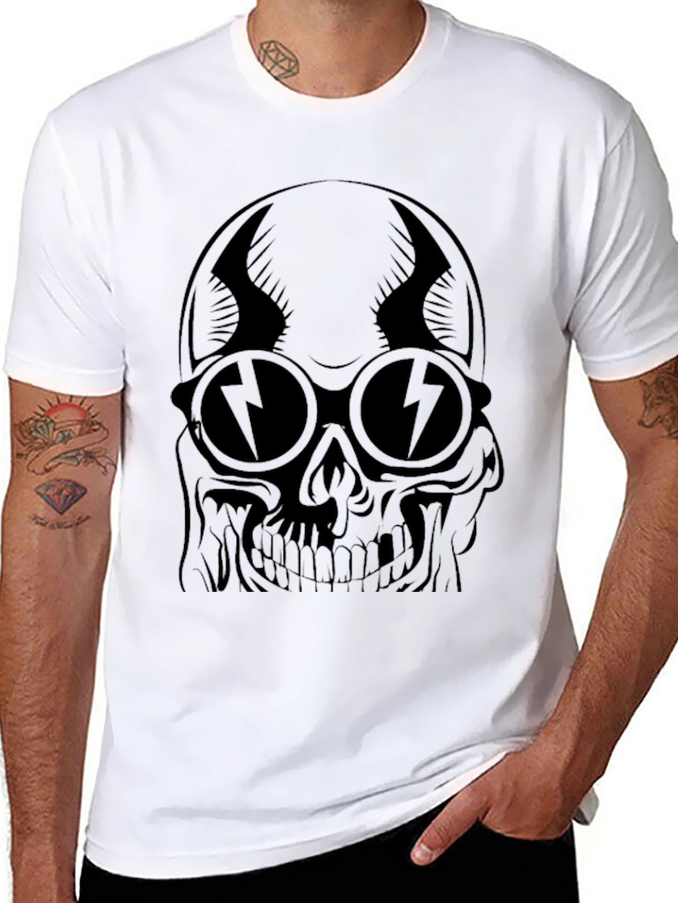 Skull with Sunglasses Graphic Tee