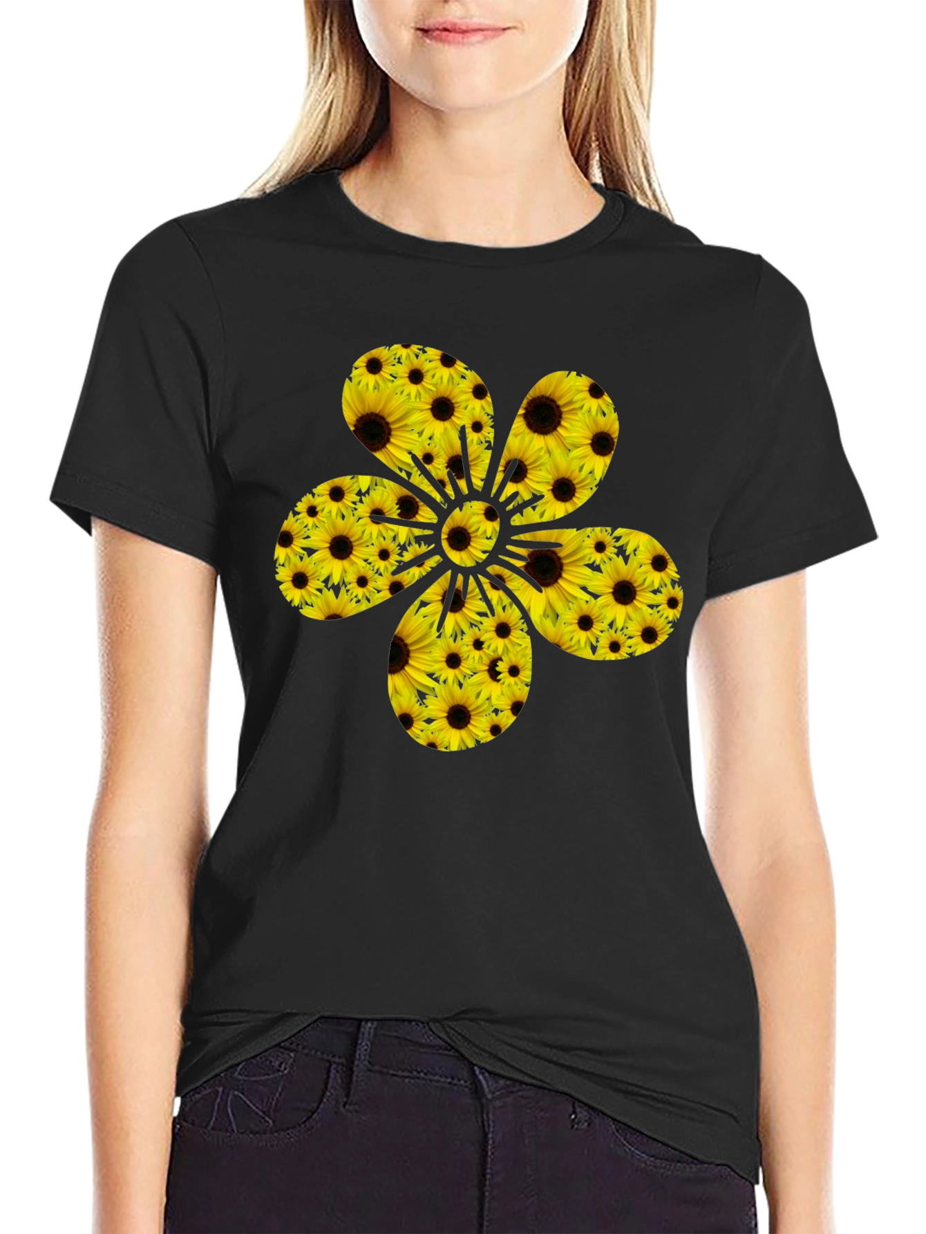 Sunflower Power T-Shirt - Black