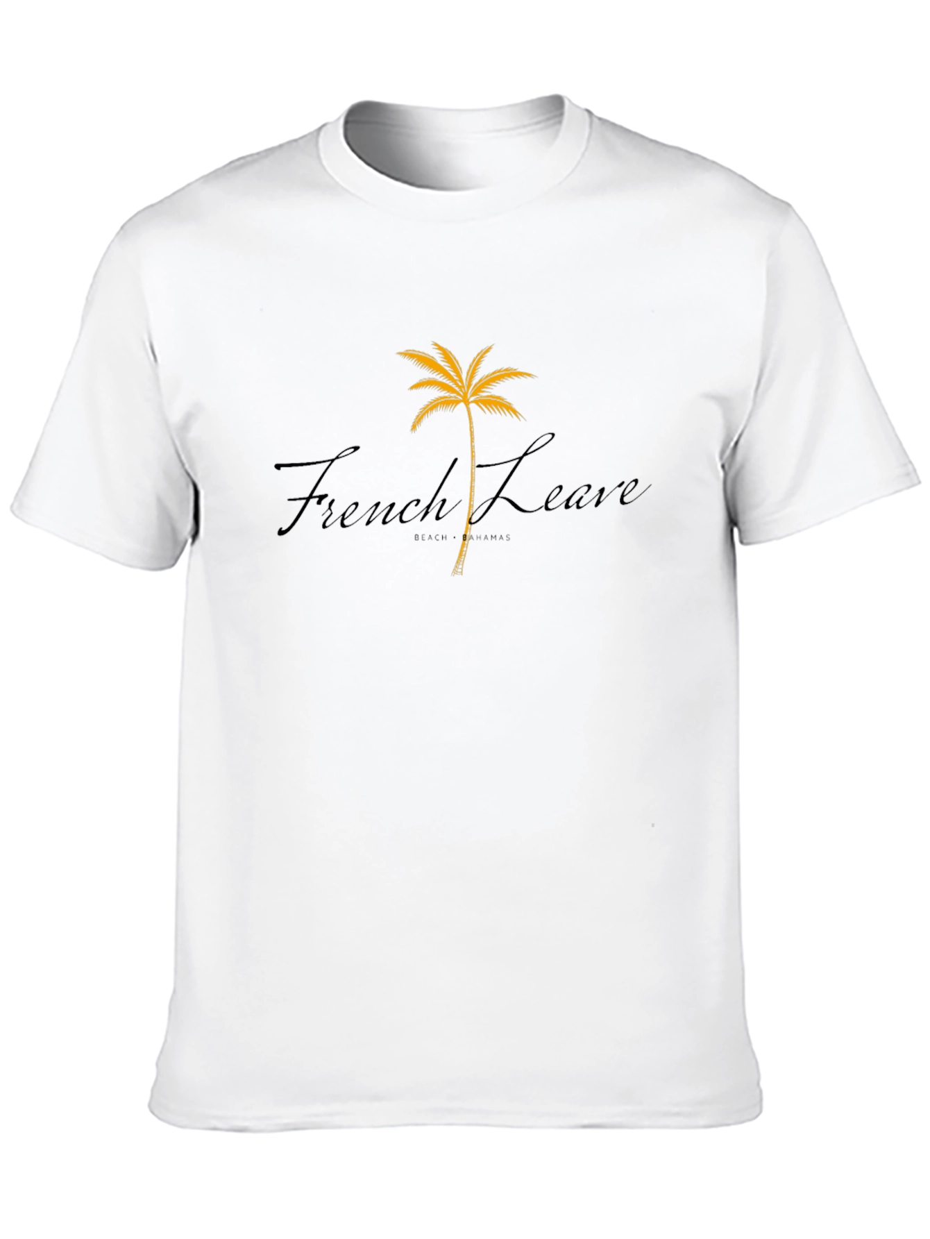 Mens Black French Leave Palm Tree Graphic T-Shirt