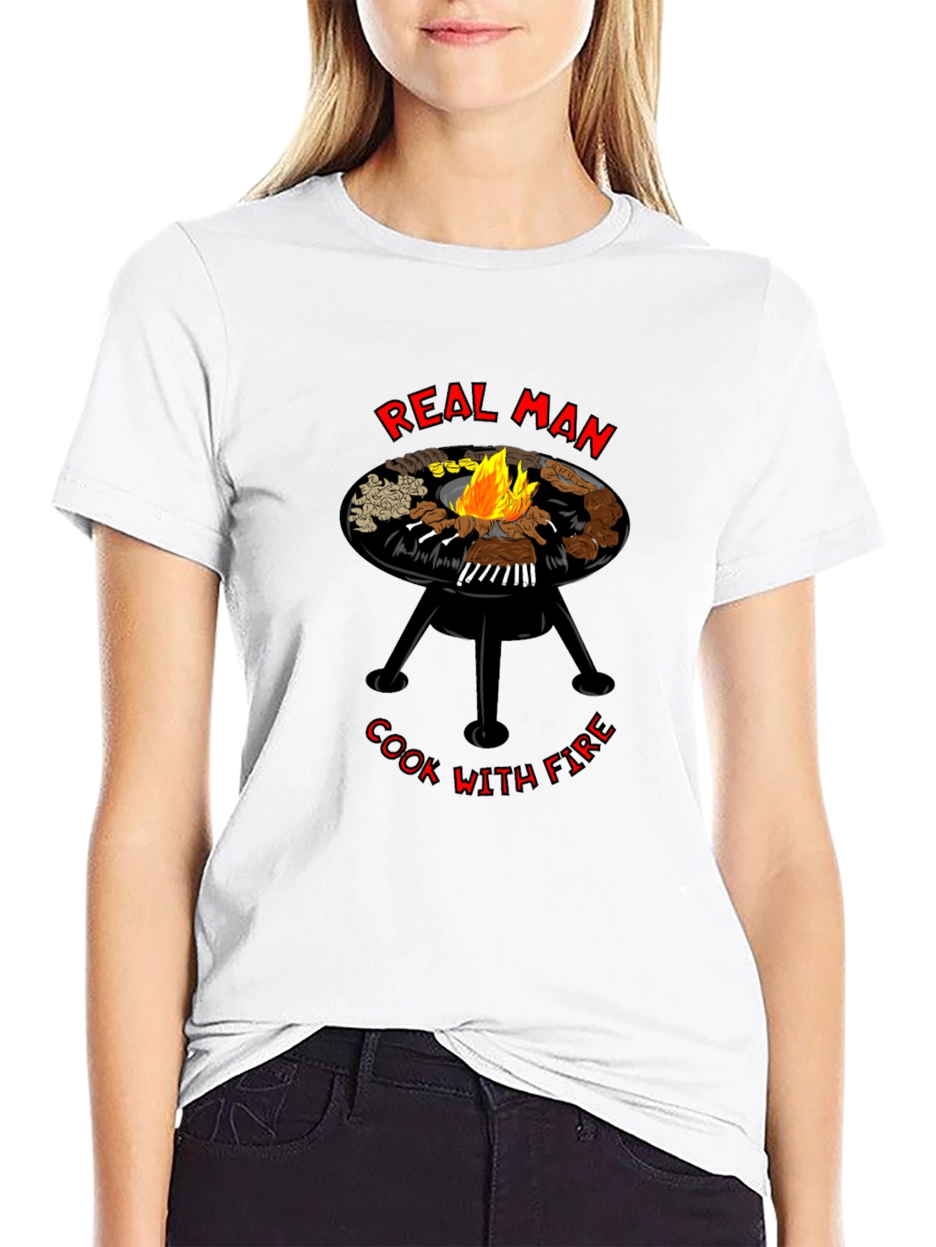 Real Man Cook With Fire T-Shirt
