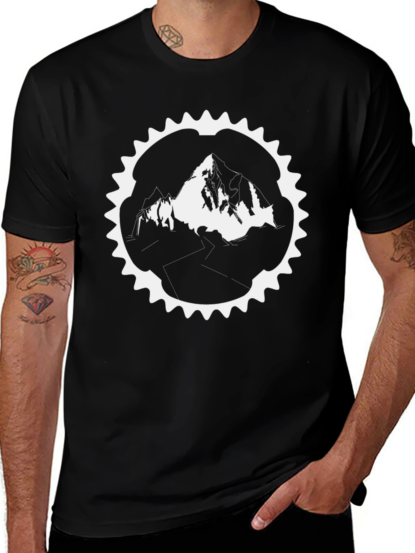 Mountain Bike Trail T-Shirt - Black Graphic Tee