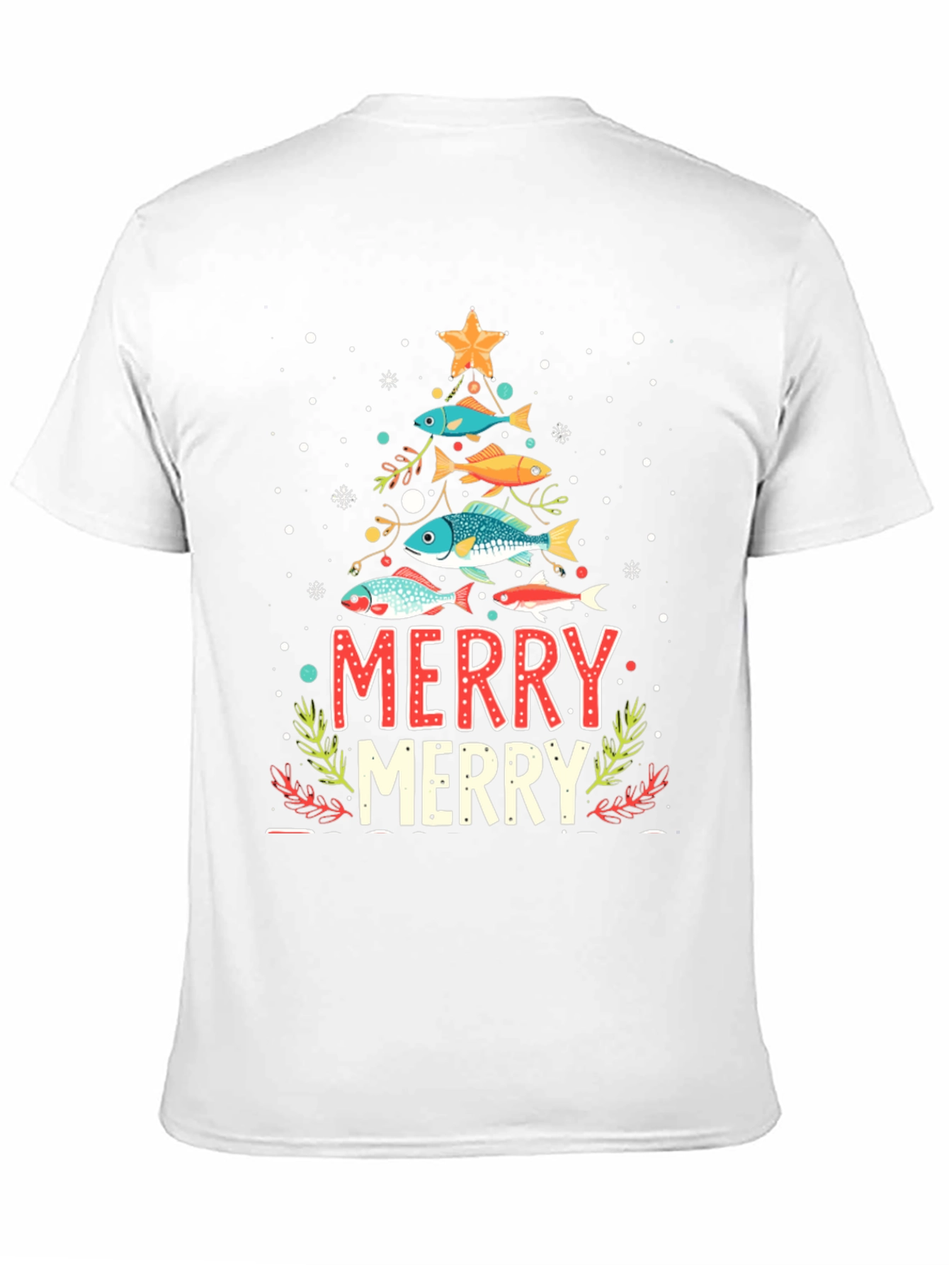 Merry Christmas Fish Tree Holiday T-Shirt