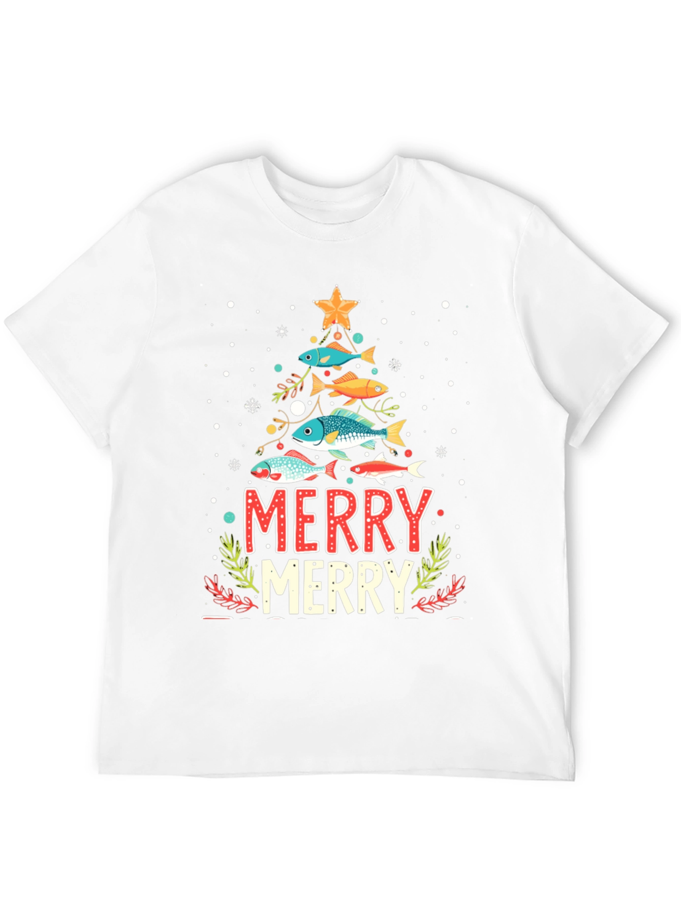 Merry Christmas Fish Tree Holiday T-Shirt