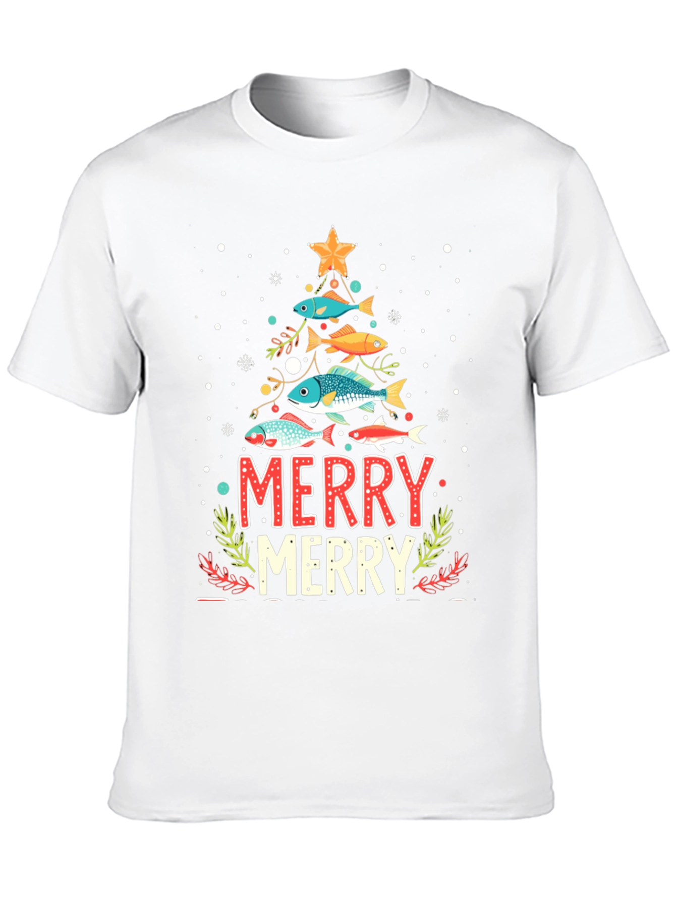 Merry Christmas Fish Tree Holiday T-Shirt